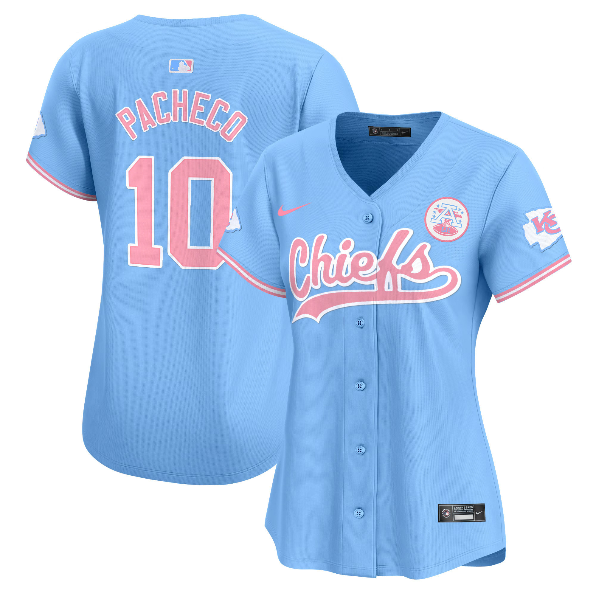 Women's Chiefs Bubblegum Pink Vapor Premier Limited Jersey - All Stitched - Image 16