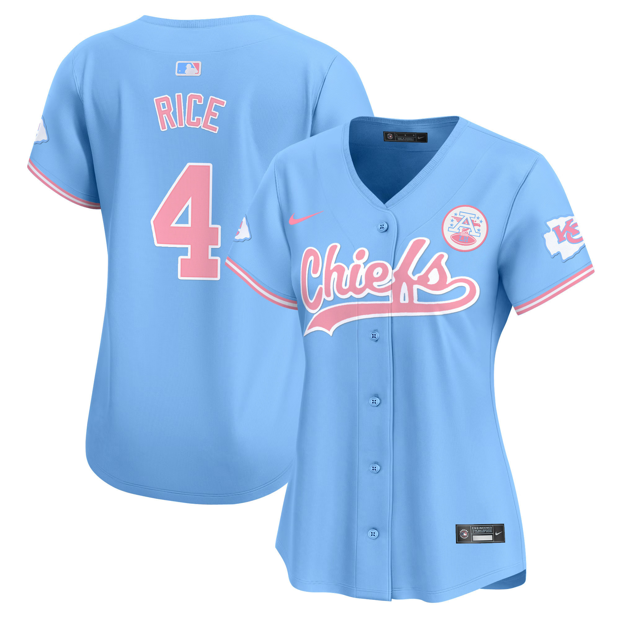 Women's Chiefs Bubblegum Pink Vapor Premier Limited Jersey - All Stitched - Image 17
