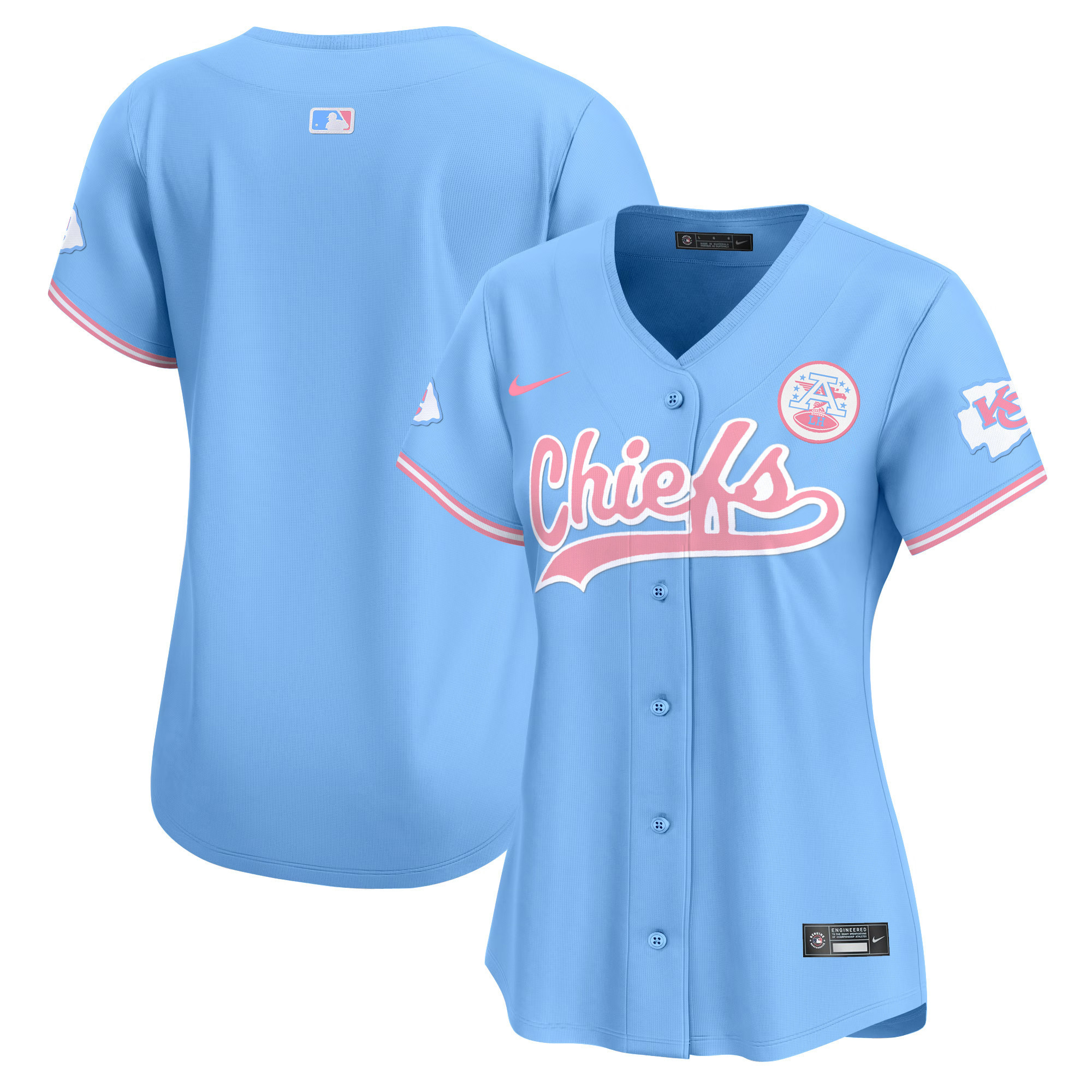 Women's Chiefs Bubblegum Pink Vapor Premier Limited Jersey - All Stitched - Image 18