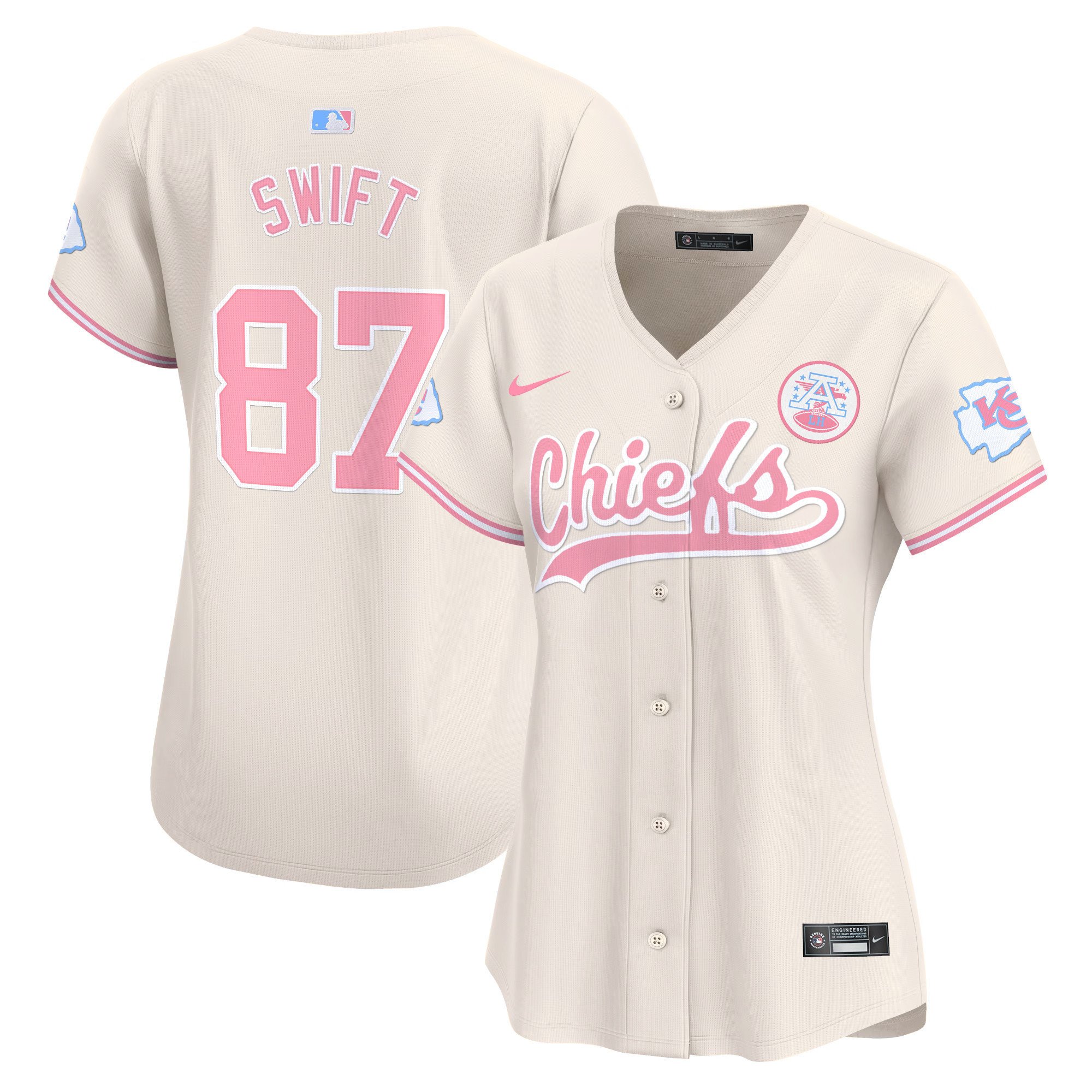 Women's Chiefs Bubblegum Pink Vapor Premier Limited Jersey - All Stitched - Image 19