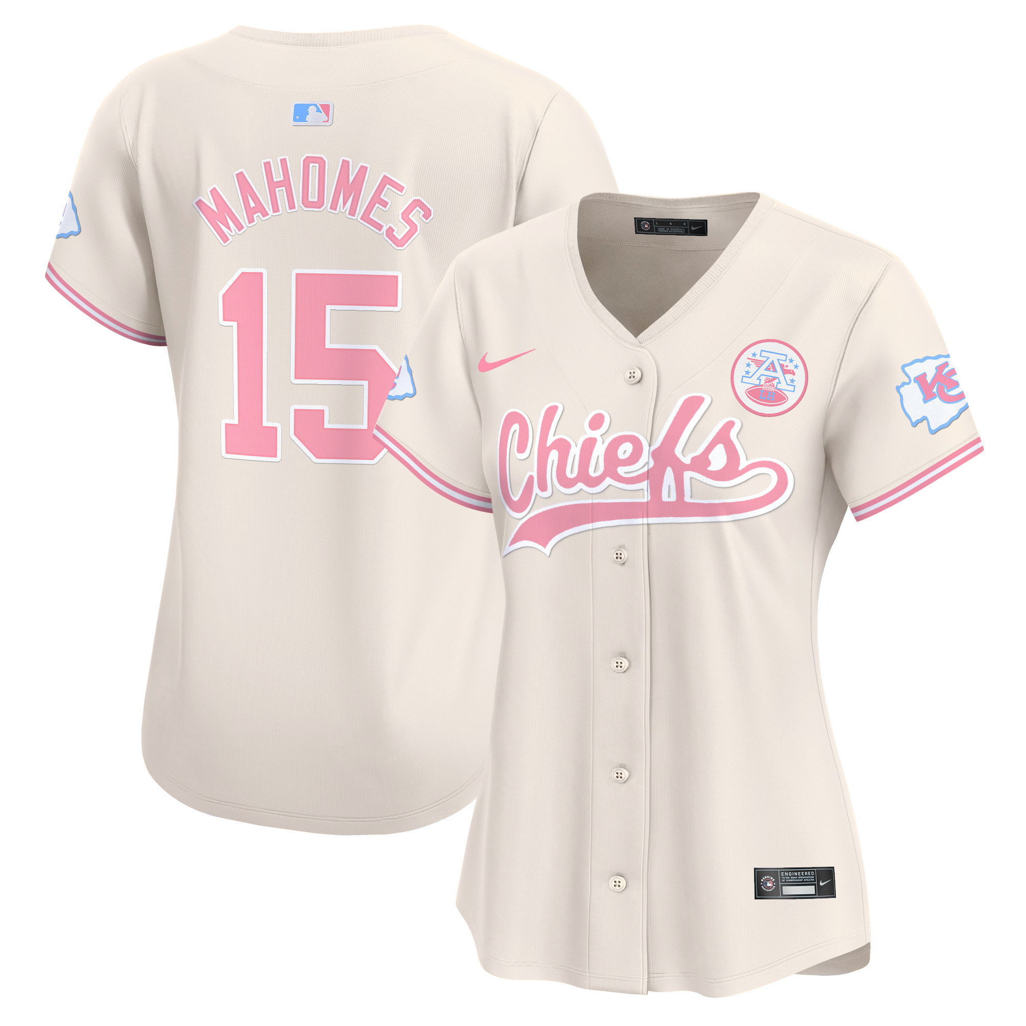 Women's Chiefs Bubblegum Pink Vapor Premier Limited Jersey - All Stitched - Image 20