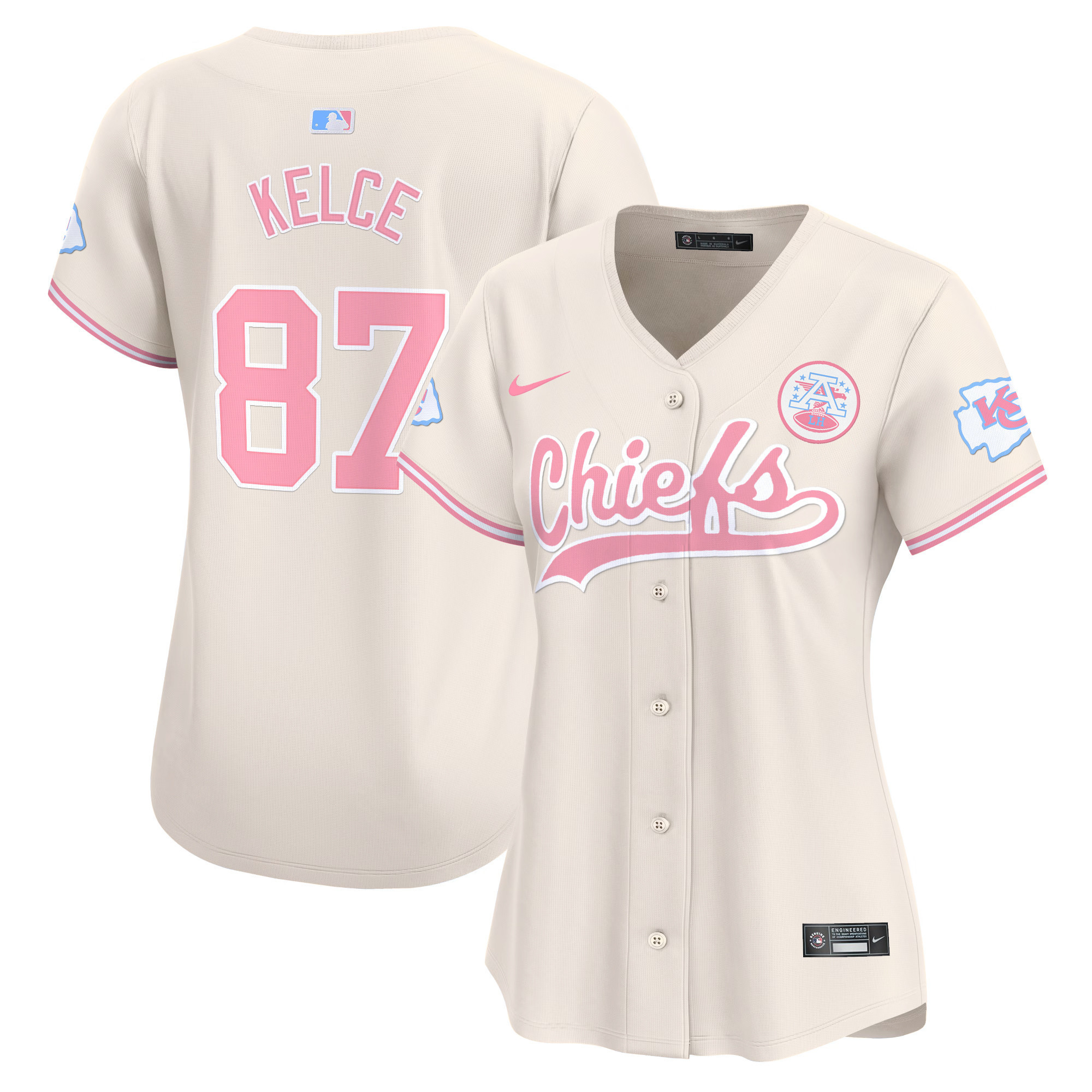 Women's Chiefs Bubblegum Pink Vapor Premier Limited Jersey - All Stitched - Image 21