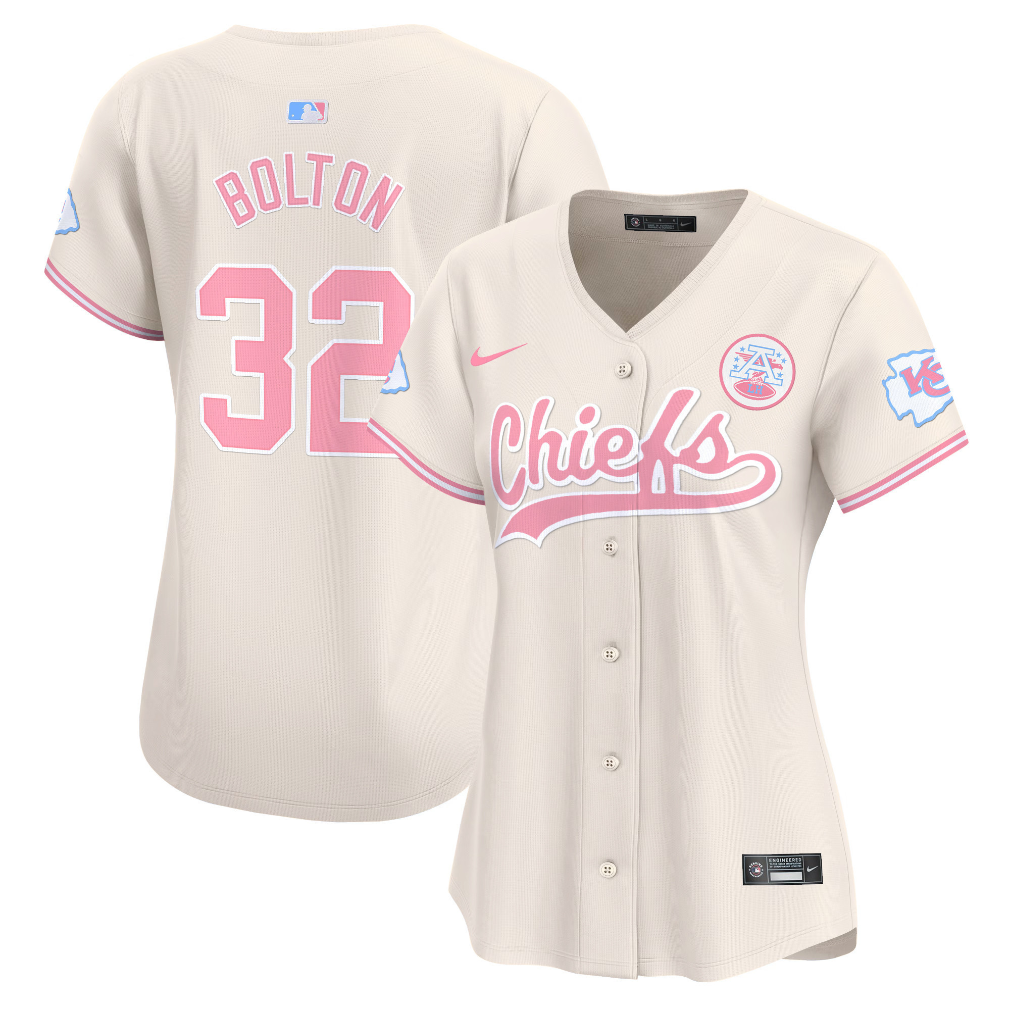 Women's Chiefs Bubblegum Pink Vapor Premier Limited Jersey - All Stitched - Image 22
