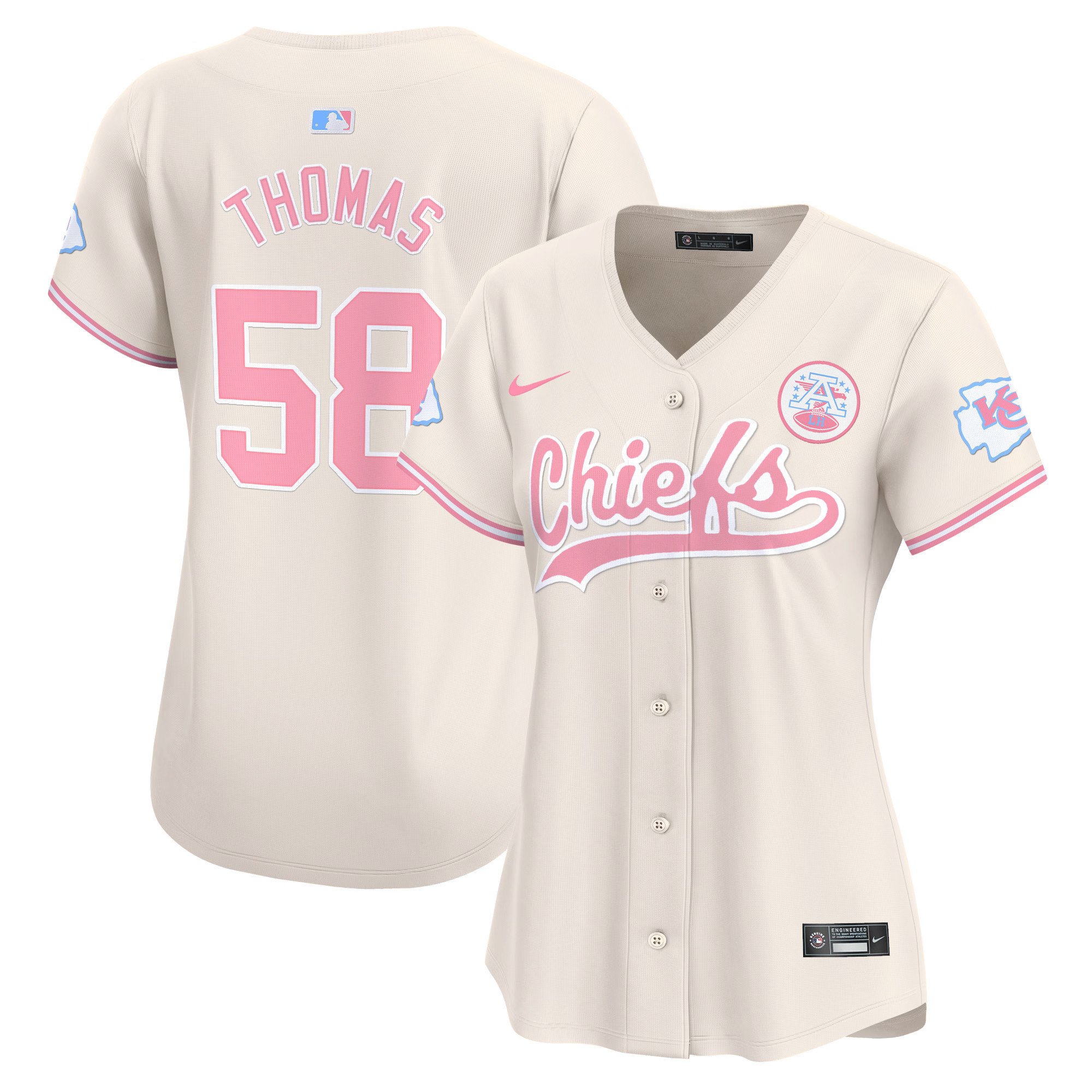 Women's Chiefs Bubblegum Pink Vapor Premier Limited Jersey - All Stitched - Image 23