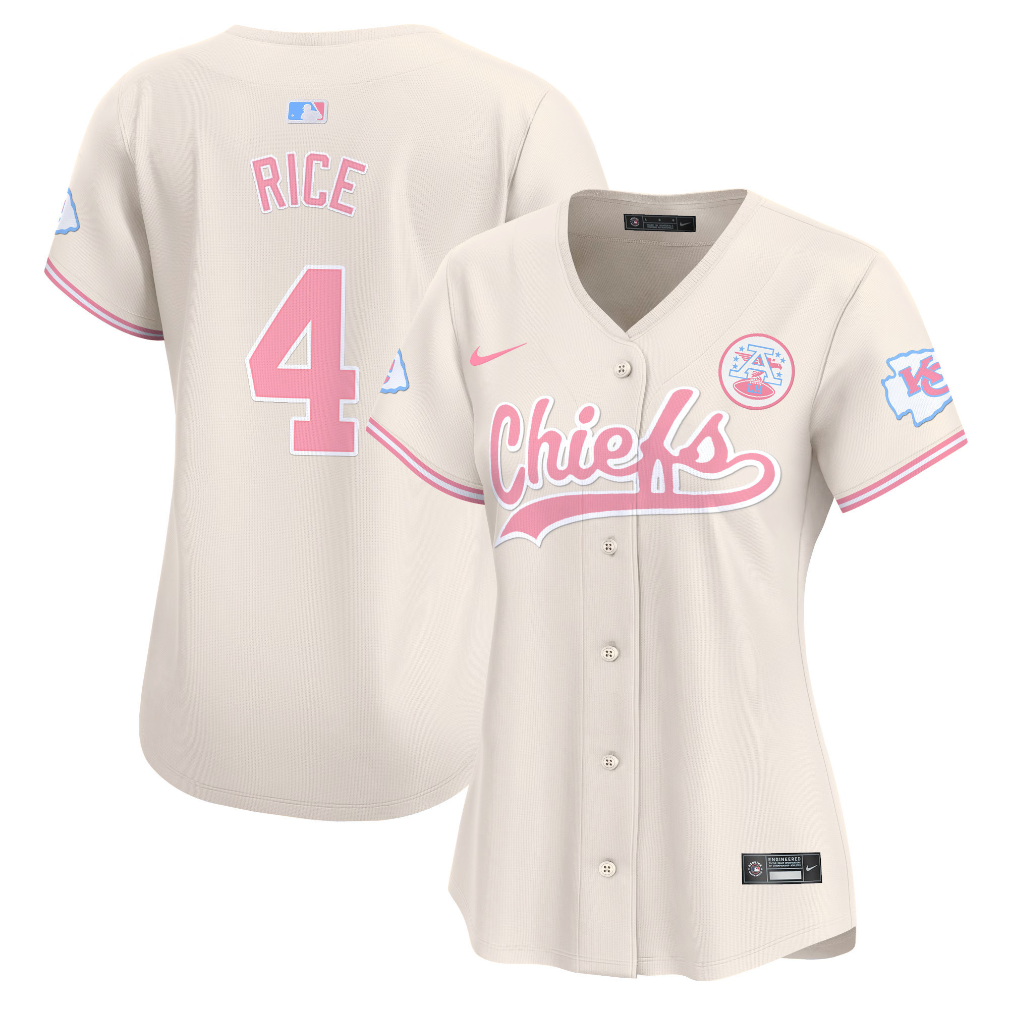 Women's Chiefs Bubblegum Pink Vapor Premier Limited Jersey - All Stitched - Image 26