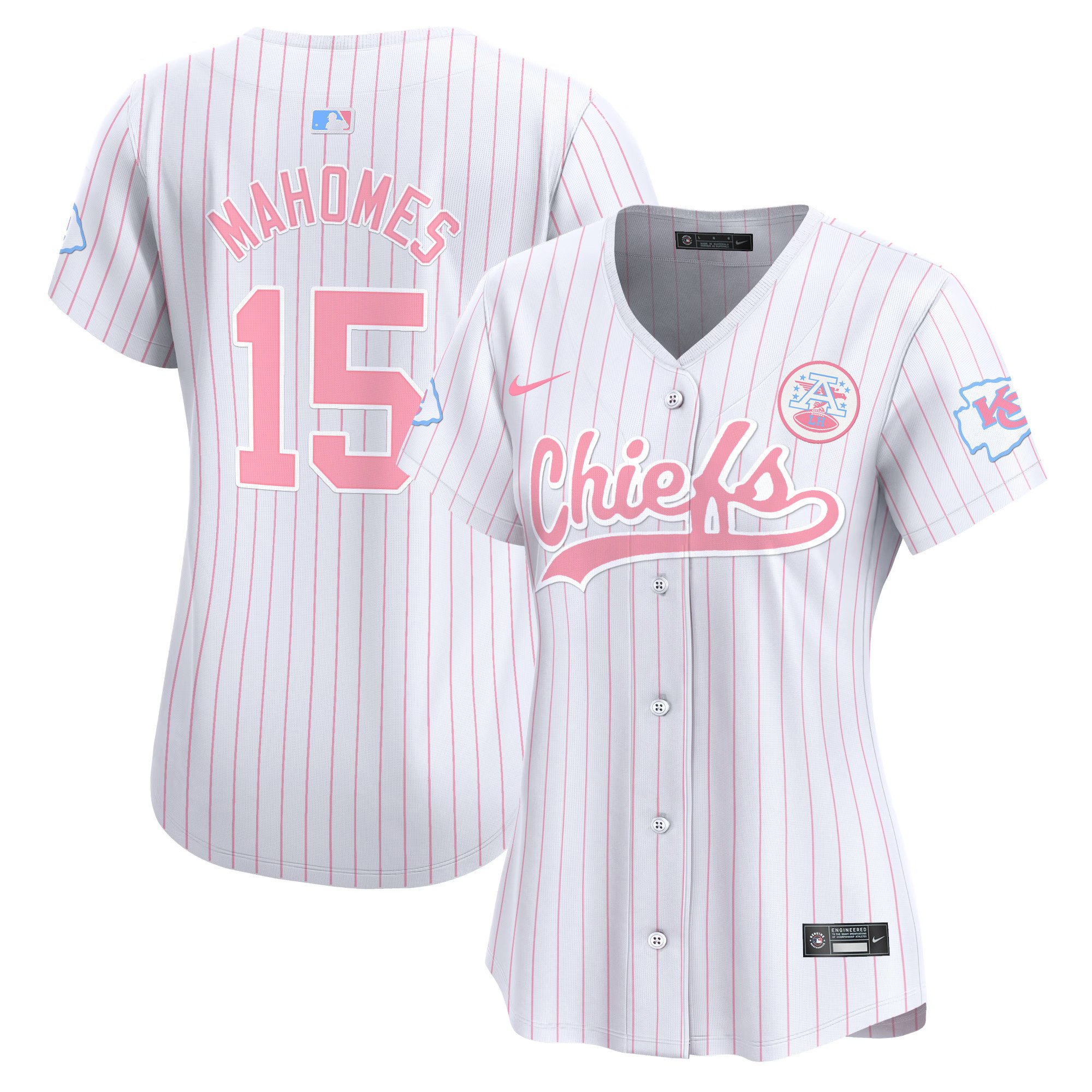 Women's Chiefs Bubblegum Pink Vapor Premier Limited Jersey - All Stitched - Image 29