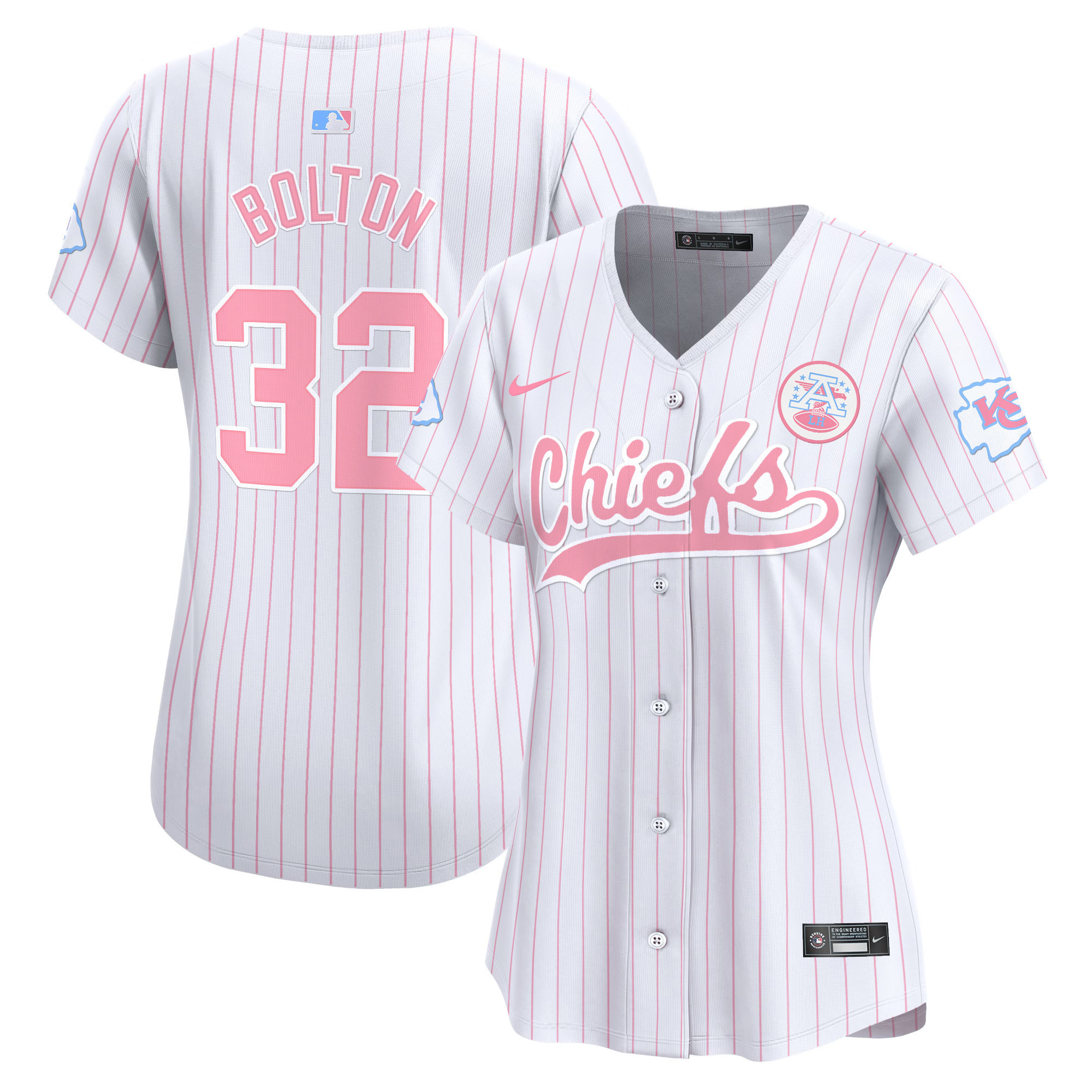 Women's Chiefs Bubblegum Pink Vapor Premier Limited Jersey - All Stitched - Image 31