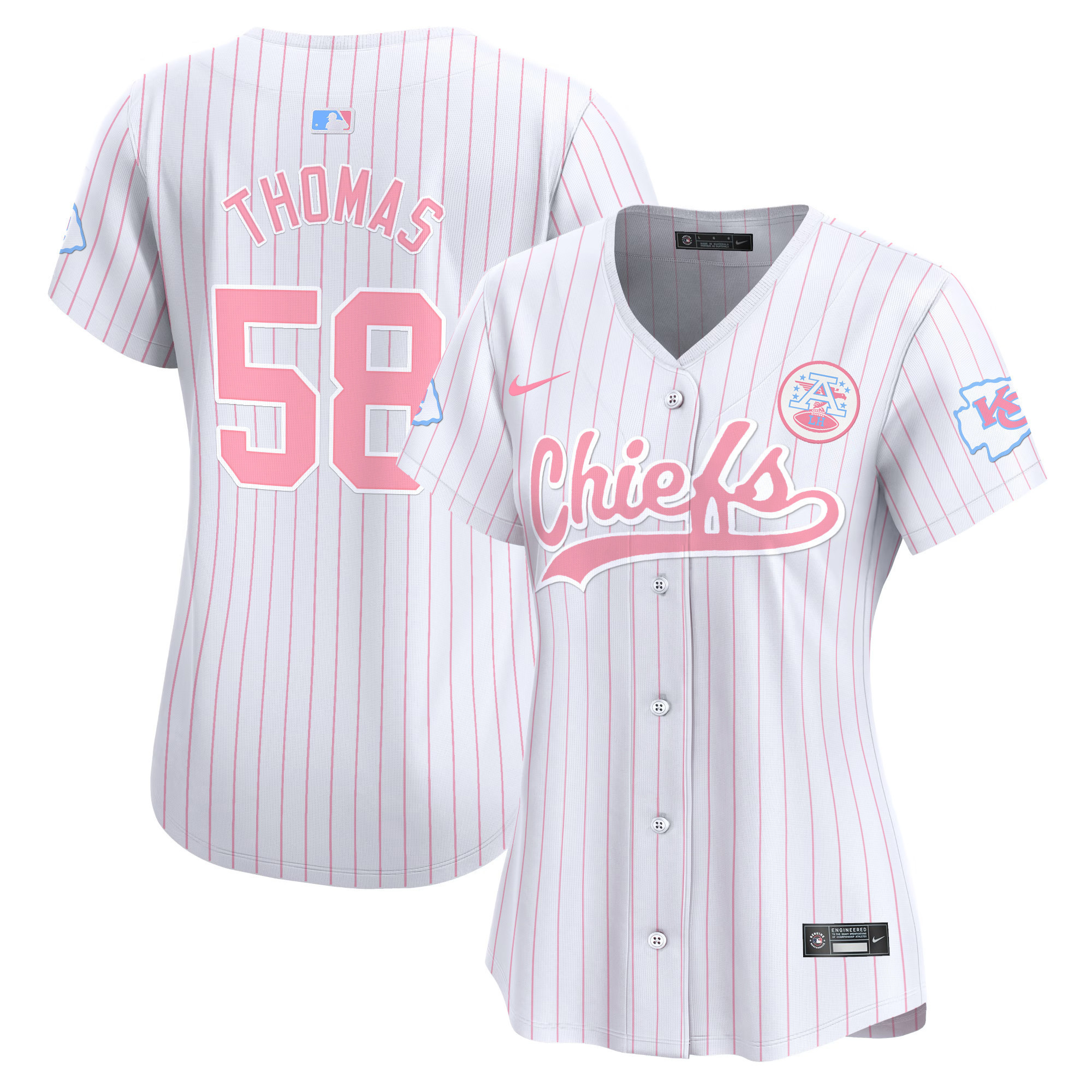 Women's Chiefs Bubblegum Pink Vapor Premier Limited Jersey - All Stitched - Image 32