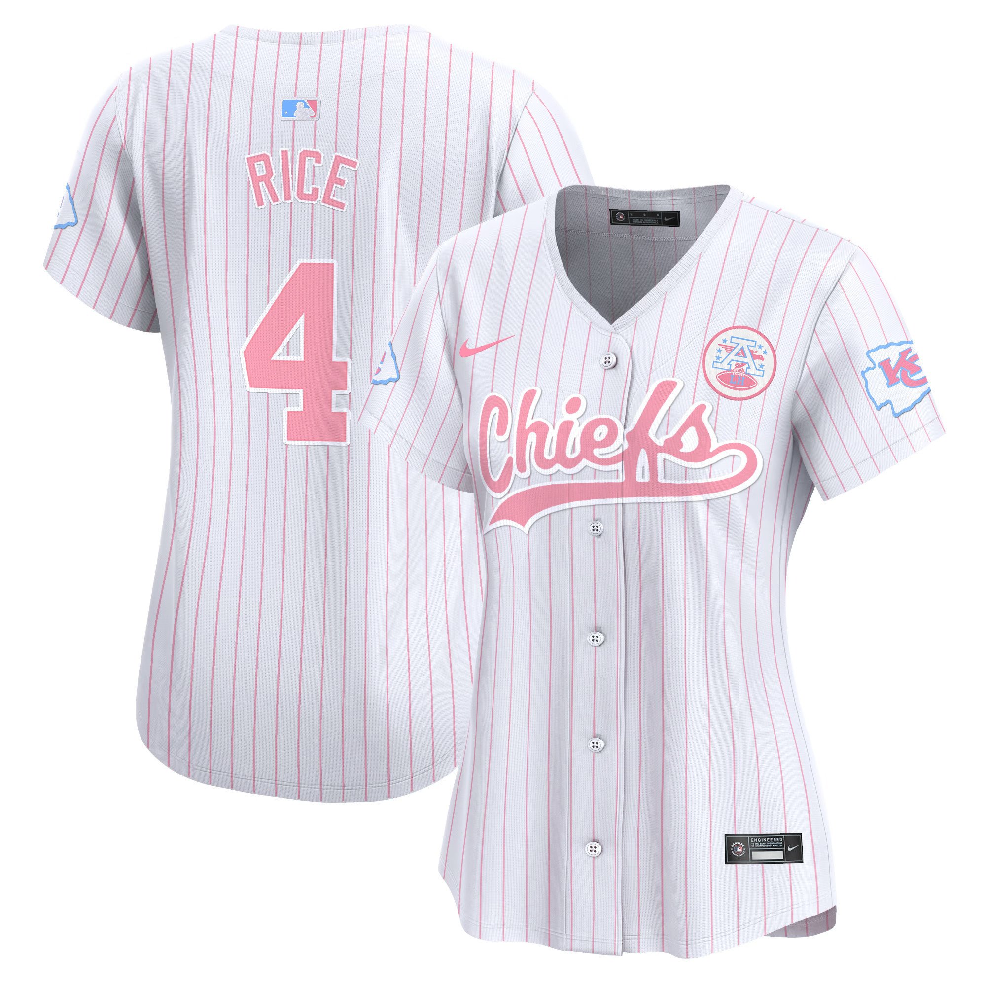 Women's Chiefs Bubblegum Pink Vapor Premier Limited Jersey - All Stitched - Image 35