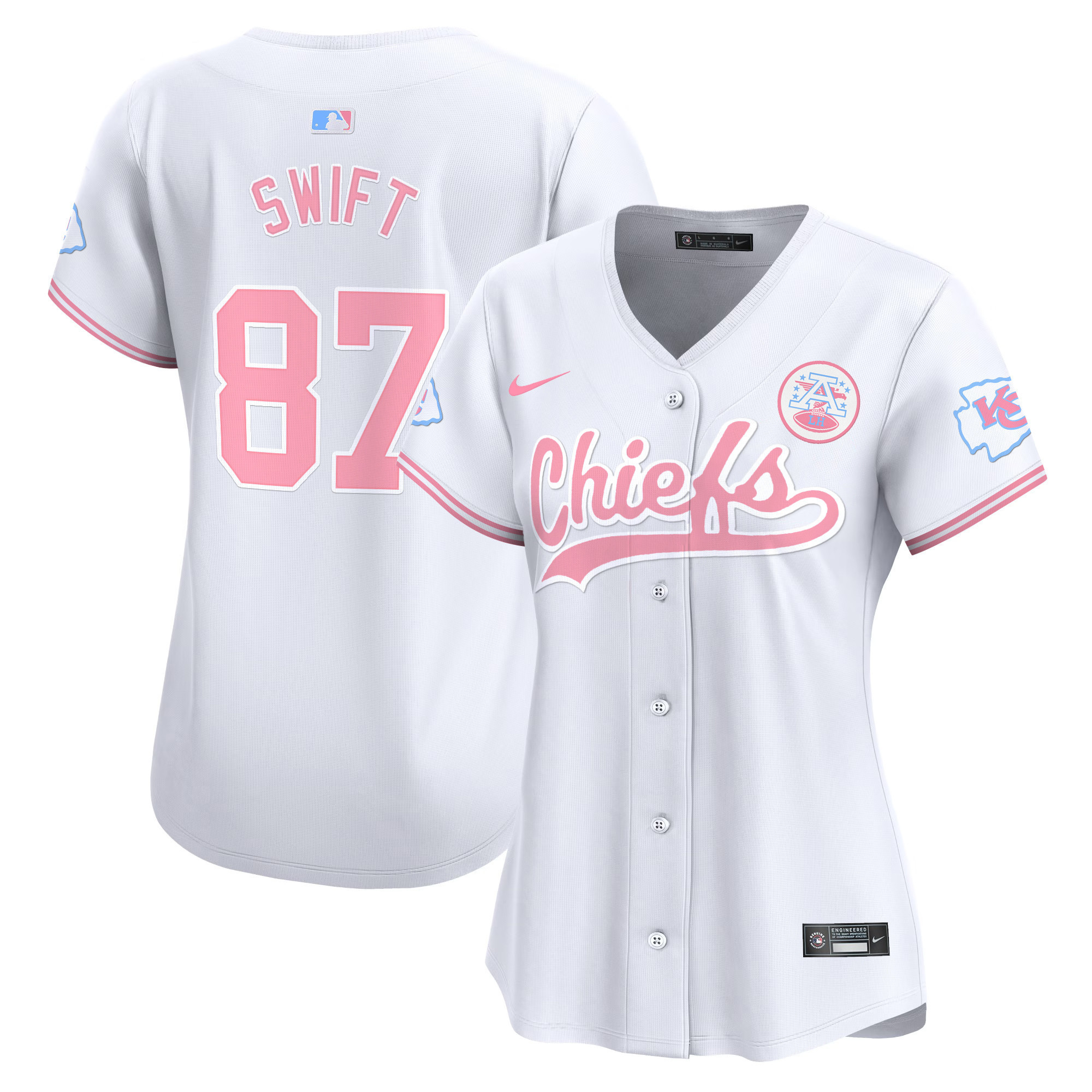 Women's Chiefs Bubblegum Pink Vapor Premier Limited Jersey - All Stitched - Image 37