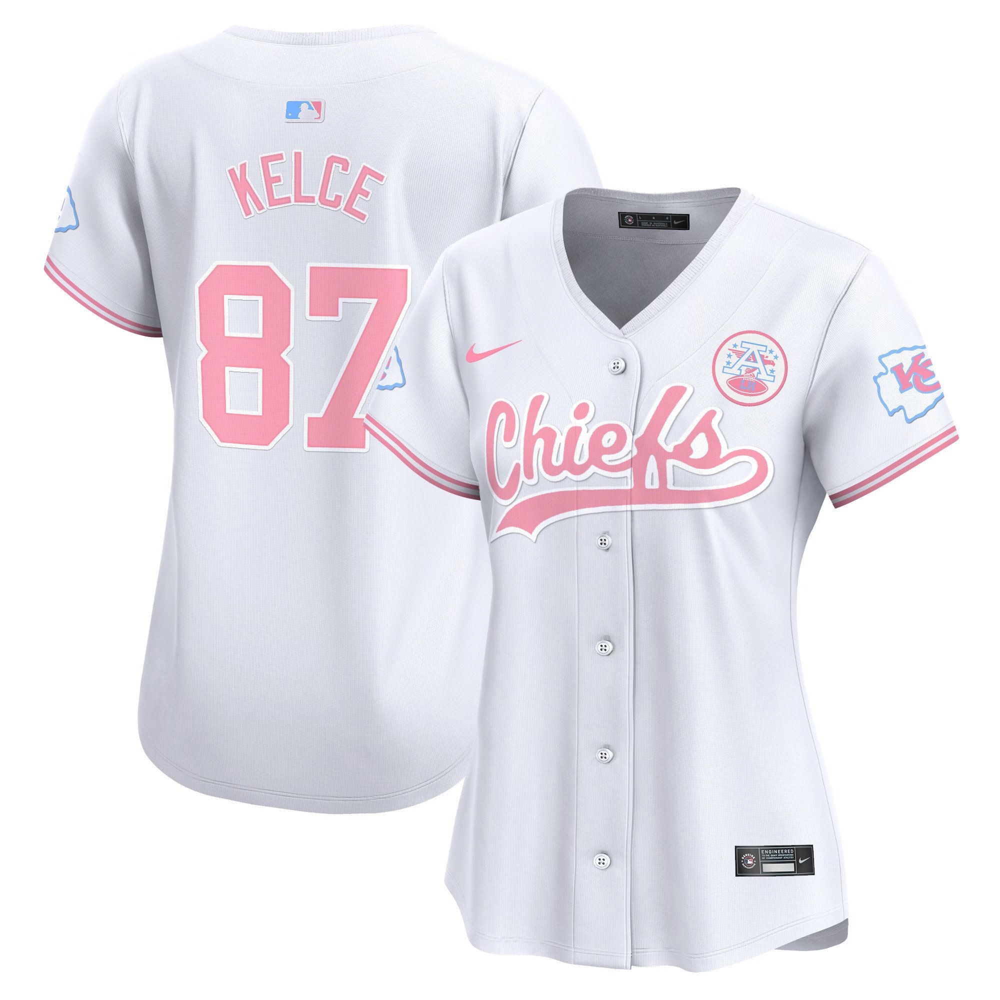 Women's Chiefs Bubblegum Pink Vapor Premier Limited Jersey - All Stitched - Image 39