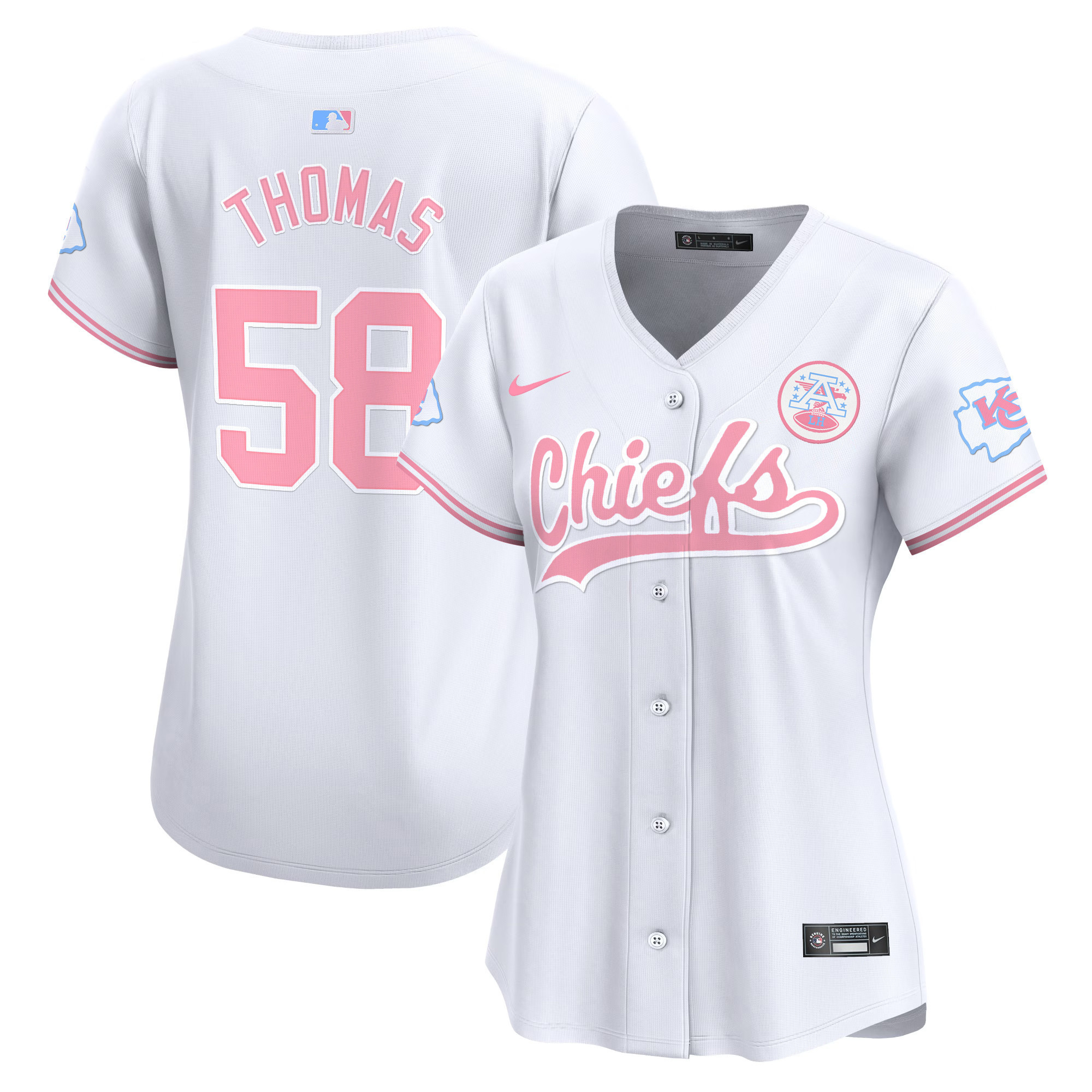 Women's Chiefs Bubblegum Pink Vapor Premier Limited Jersey - All Stitched - Image 41