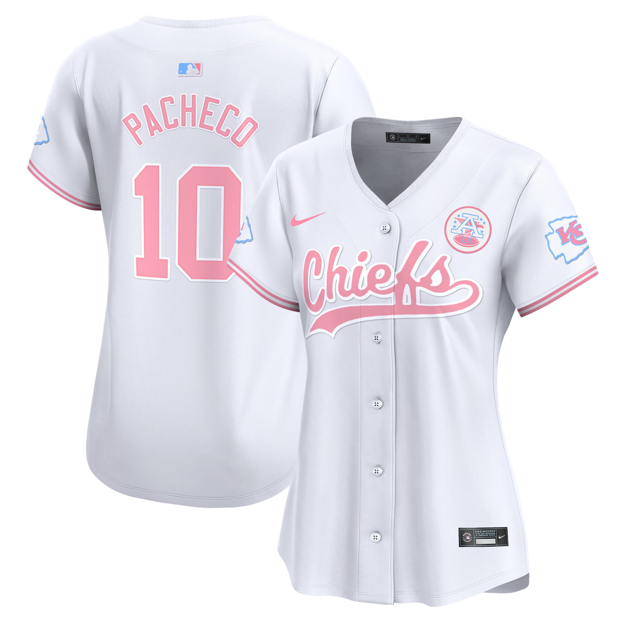 Women's Chiefs Bubblegum Pink Vapor Premier Limited Jersey - All Stitched - Image 43