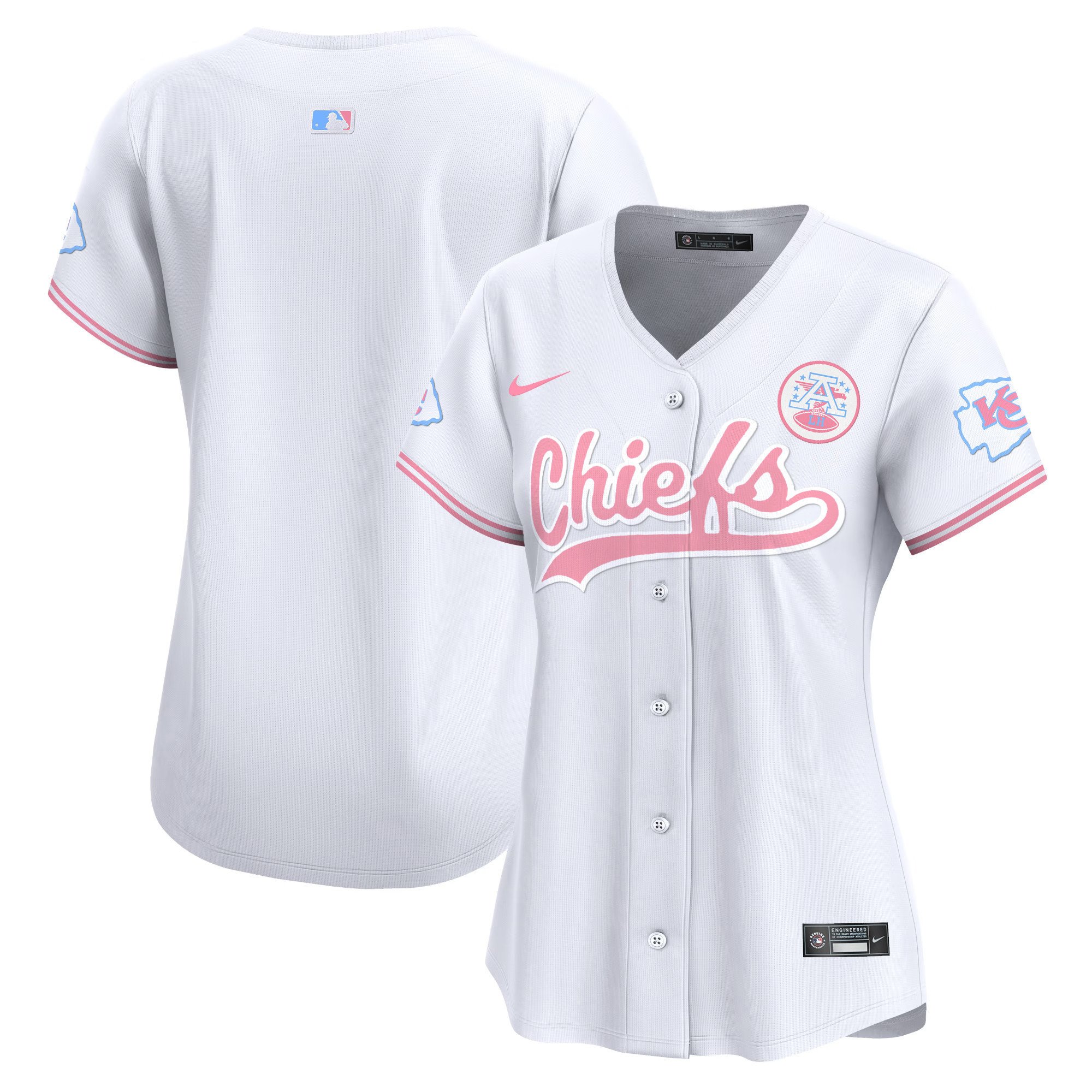 Women's Chiefs Bubblegum Pink Vapor Premier Limited Jersey - All Stitched - Image 45