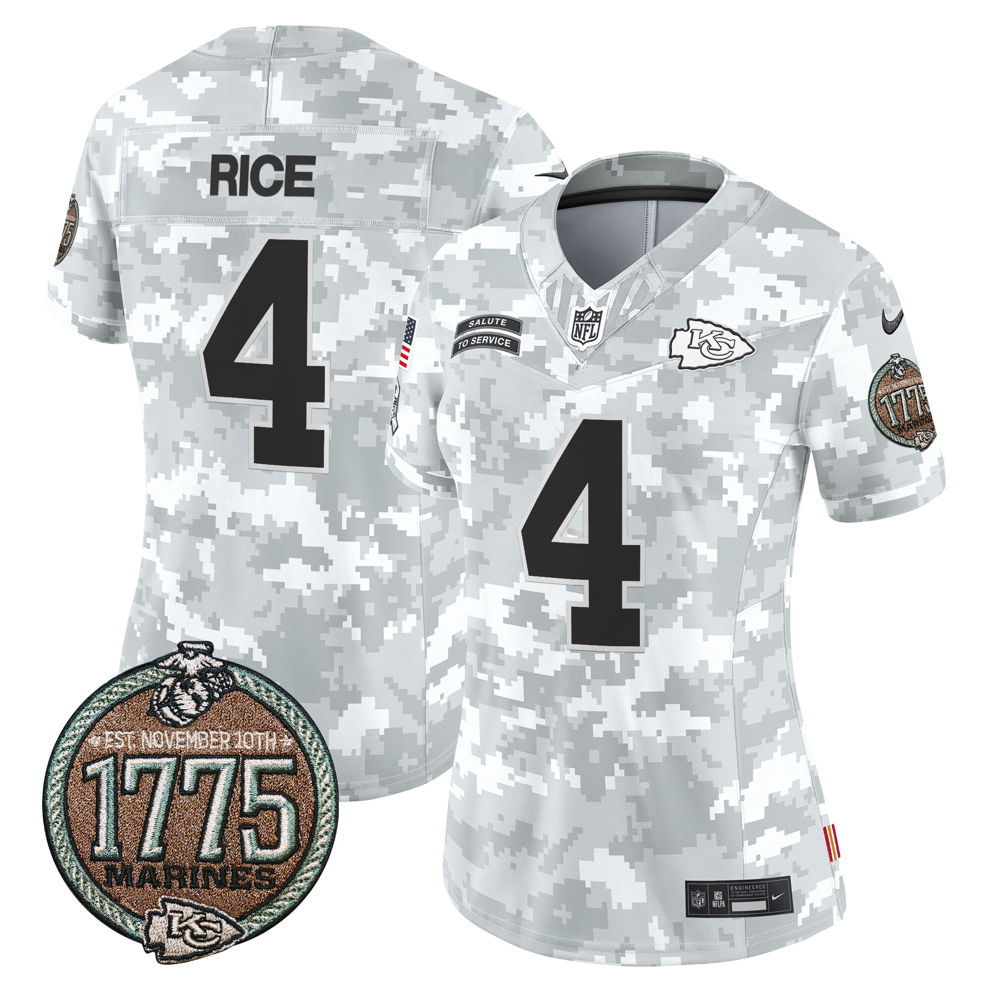 Women's Chiefs 2024 Salute to Service Establishment Year Patch Vapor Limited Jersey - All Stitched - Image 7