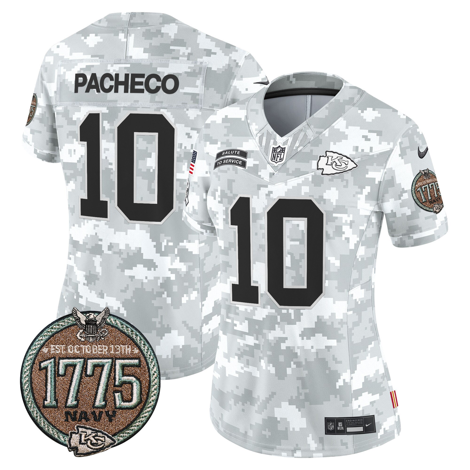 Women's Chiefs 2024 Salute to Service Establishment Year Patch Vapor Limited Jersey - All Stitched - Image 20