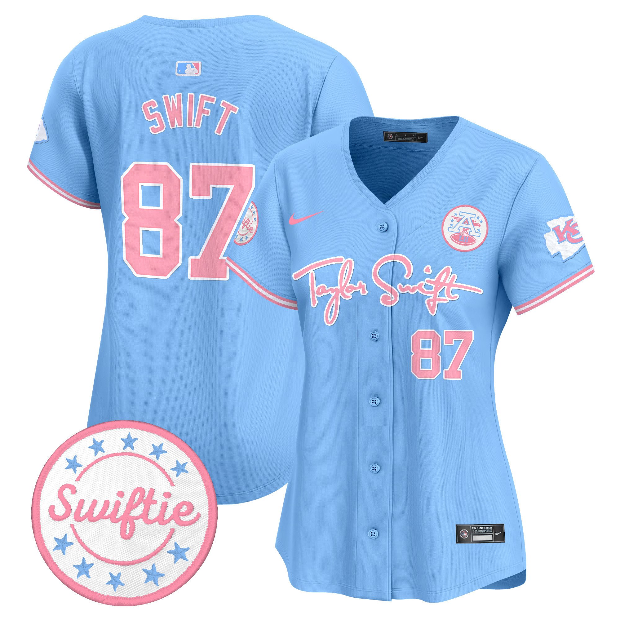 Women's Chiefs Taylor Swift Bubblegum Pink Vapor Premier Limited Jersey - All Stitched - Image 10