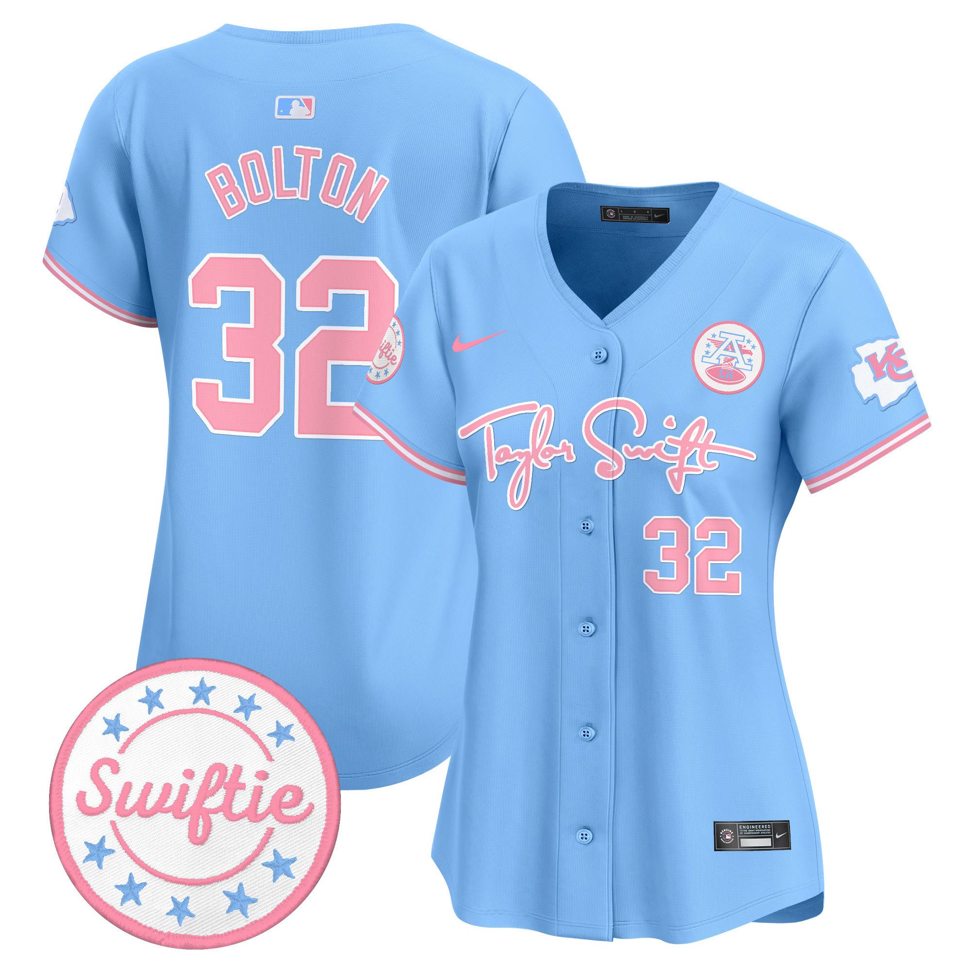 Women's Chiefs Taylor Swift Bubblegum Pink Vapor Premier Limited Jersey - All Stitched - Image 13