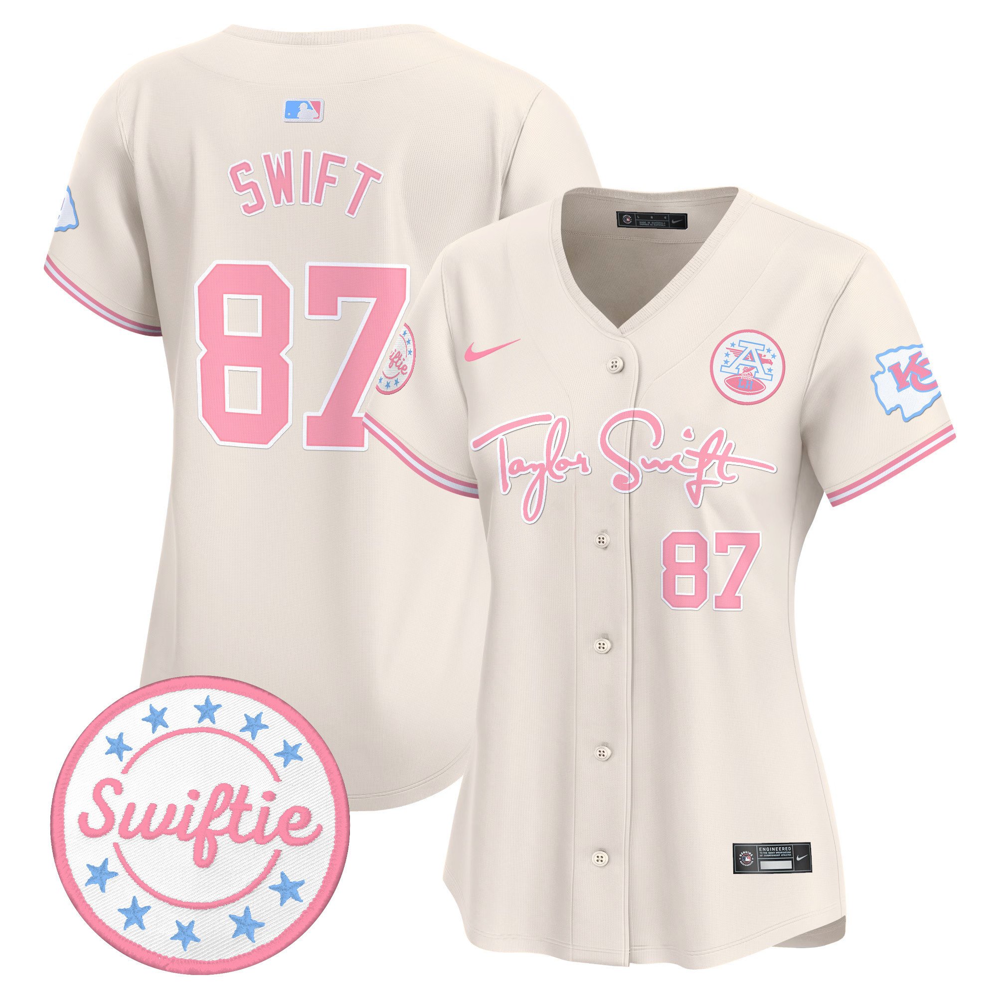 Women's Chiefs Taylor Swift Bubblegum Pink Vapor Premier Limited Jersey - All Stitched - Image 19