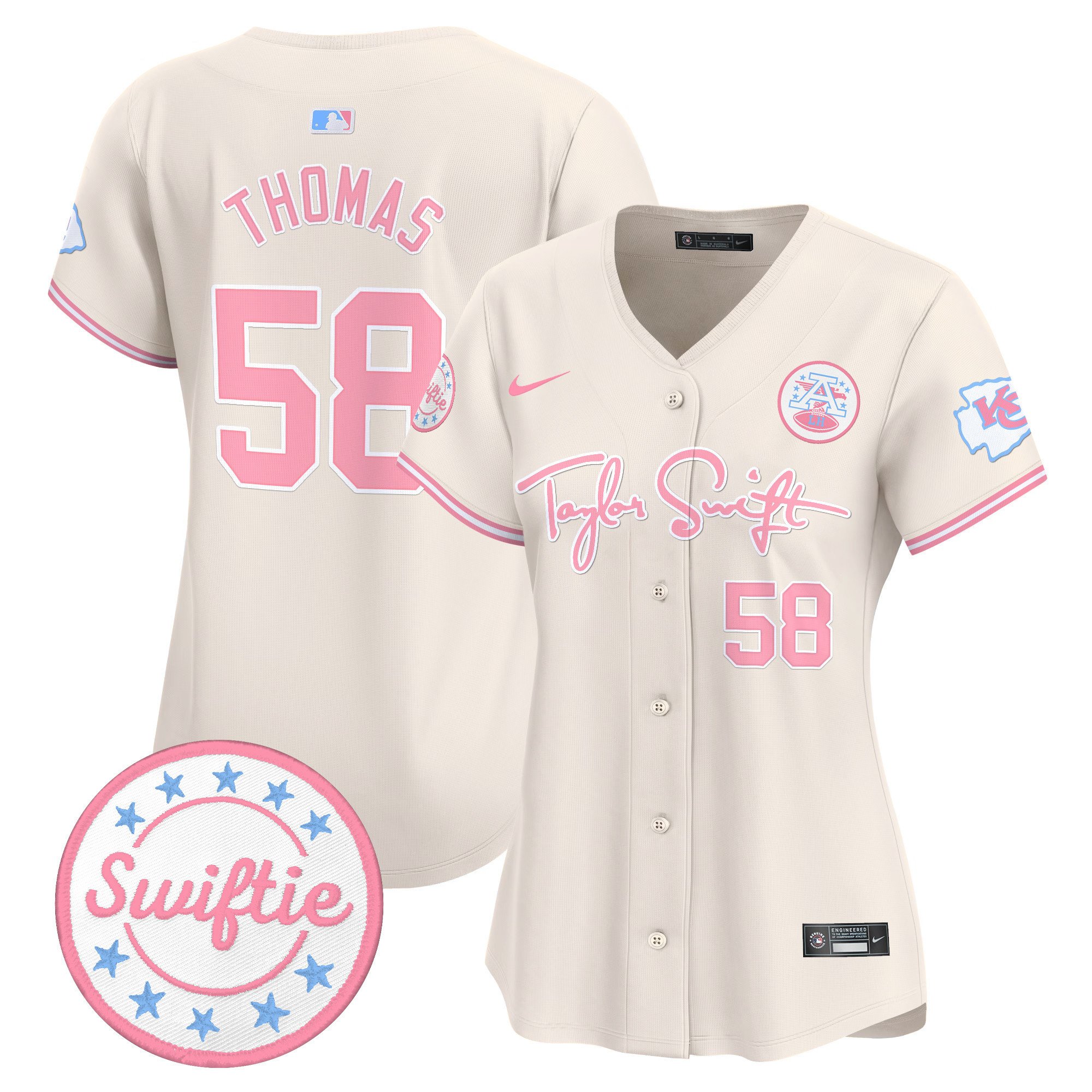 Women's Chiefs Taylor Swift Bubblegum Pink Vapor Premier Limited Jersey - All Stitched - Image 23