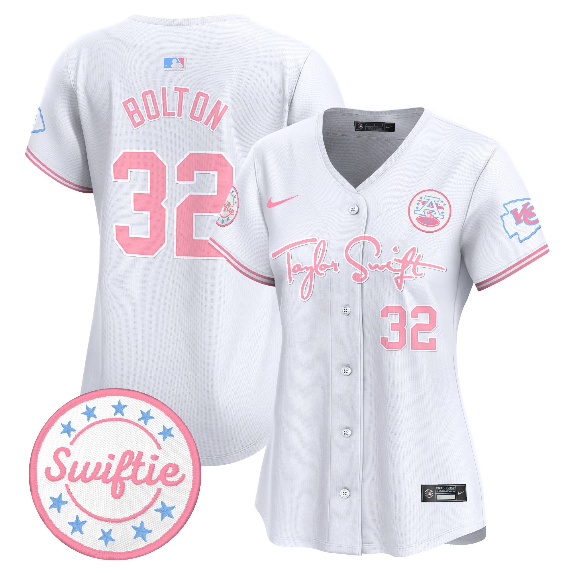 Women's Chiefs Taylor Swift Bubblegum Pink Vapor Premier Limited Jersey - All Stitched - Image 40