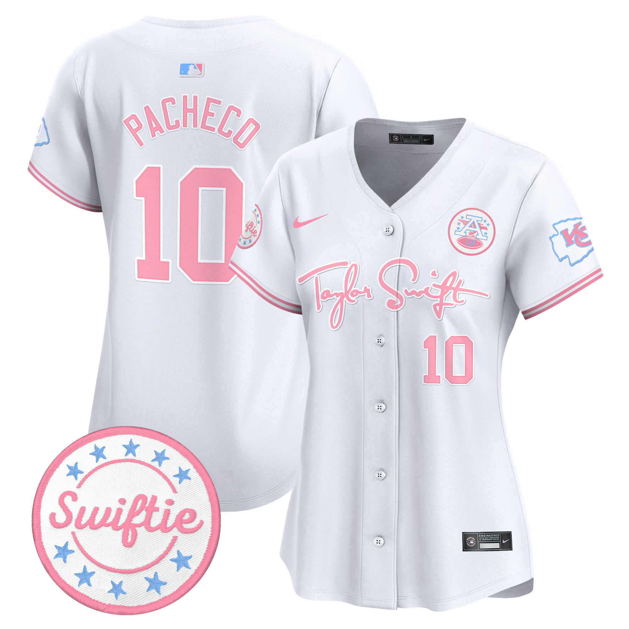 Women's Chiefs Taylor Swift Bubblegum Pink Vapor Premier Limited Jersey - All Stitched - Image 43