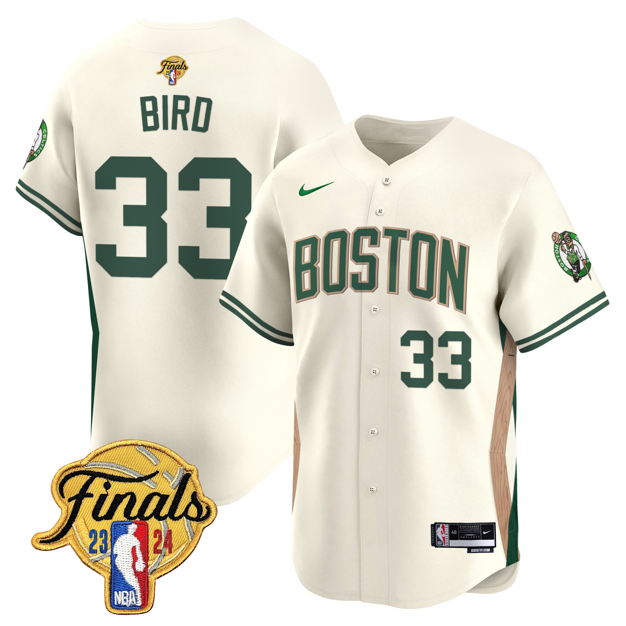 Men's Boston Celtics 2024 Finals Patch Baseball Jersey V2 - All Stitched - Image 27