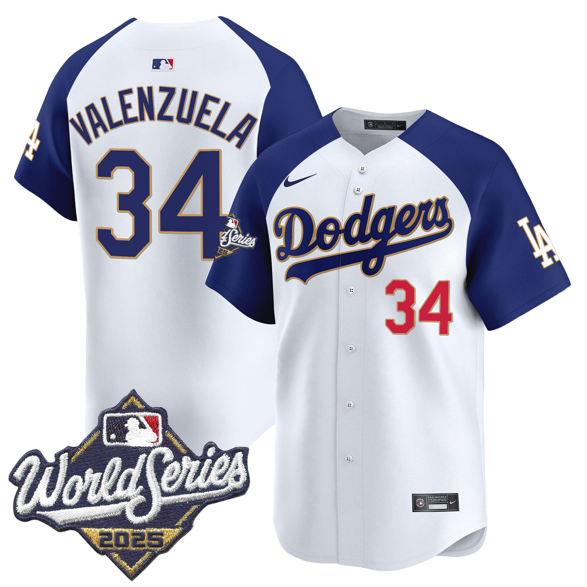 Men's Dodgers 2025 World Series Gold Trim Vapor Premier Limited Jersey - All Stitched - Image 48