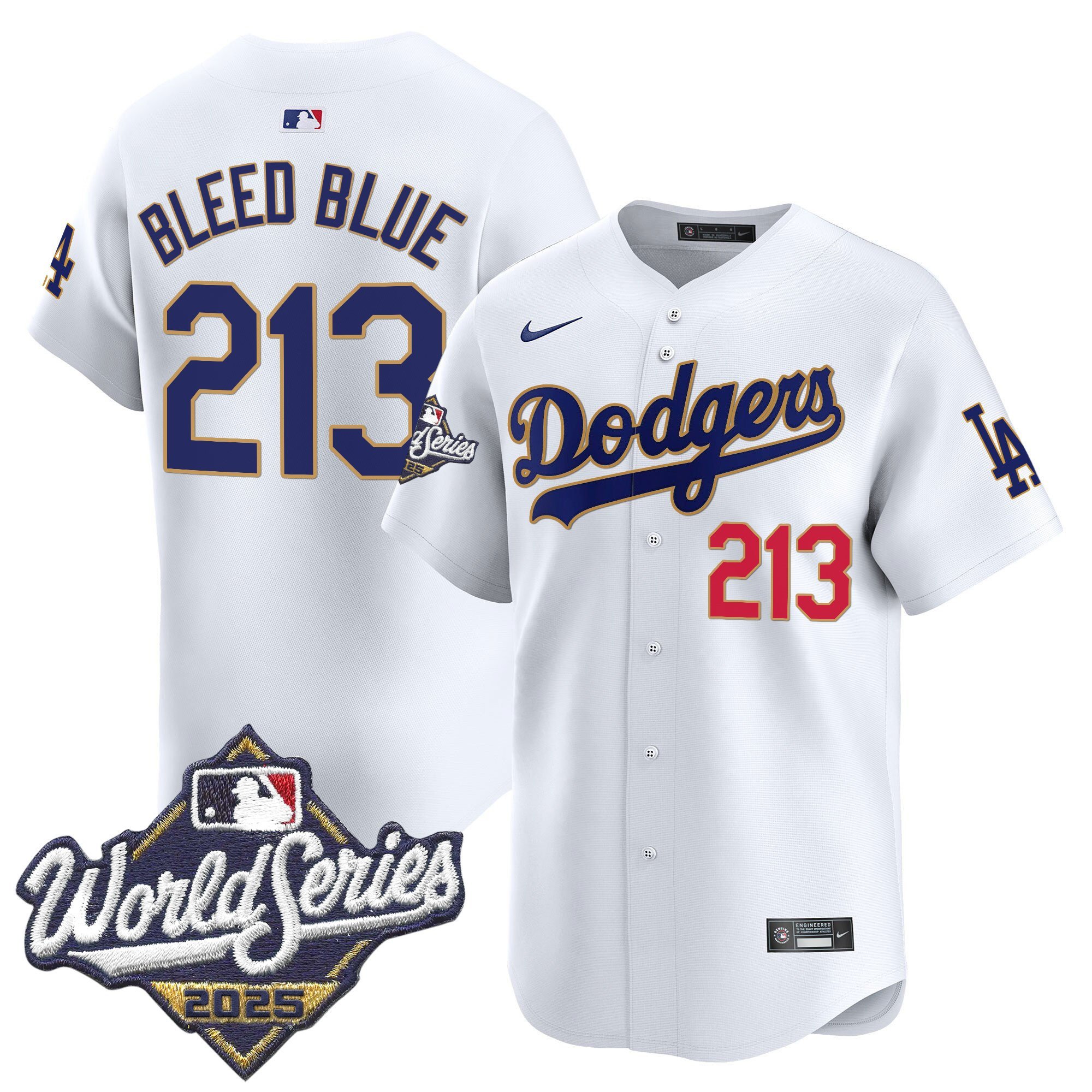 Men's Dodgers 2025 World Series Gold Trim Vapor Premier Limited Jersey - All Stitched - Image 24