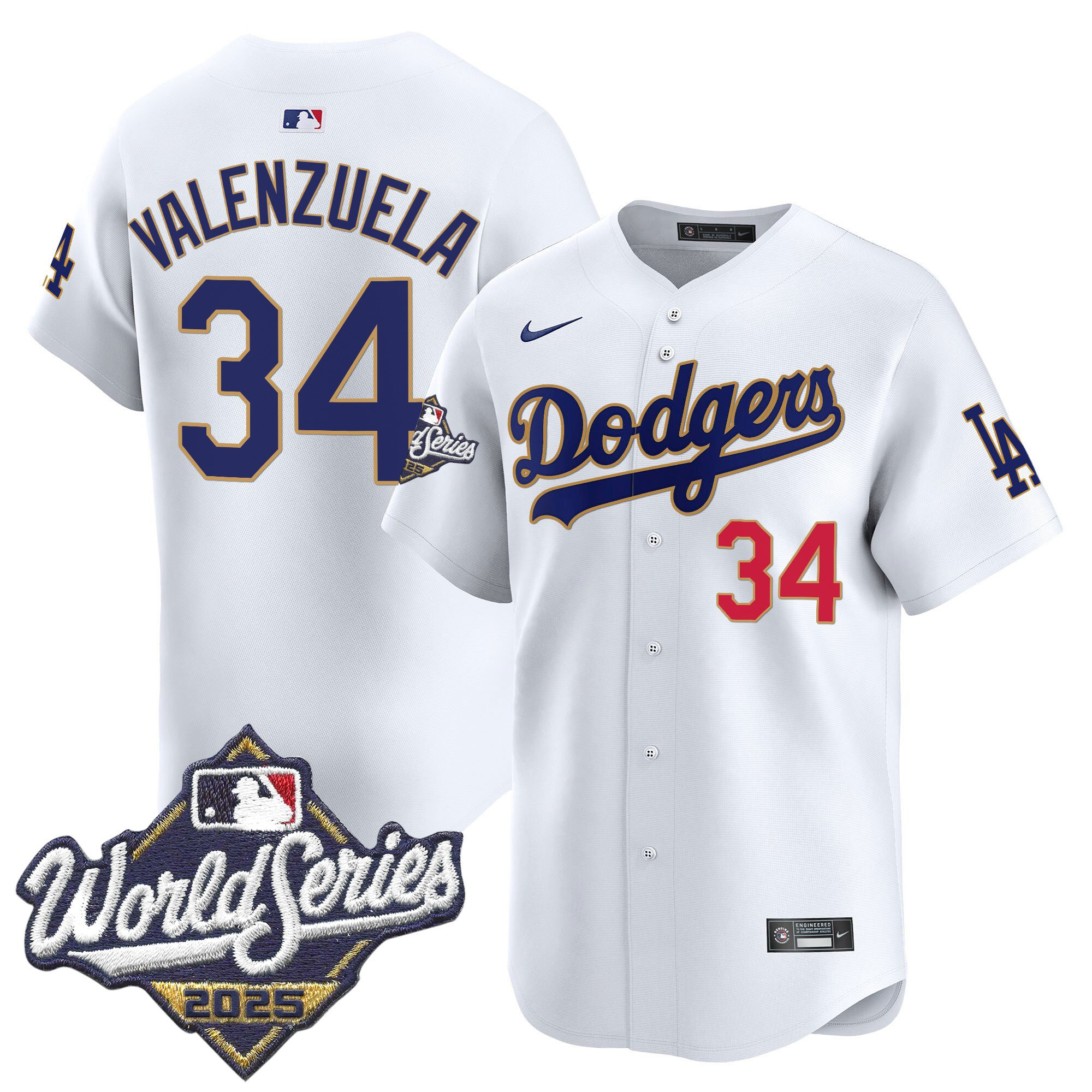 Men's Dodgers 2025 World Series Gold Trim Vapor Premier Limited Jersey - All Stitched - Image 26