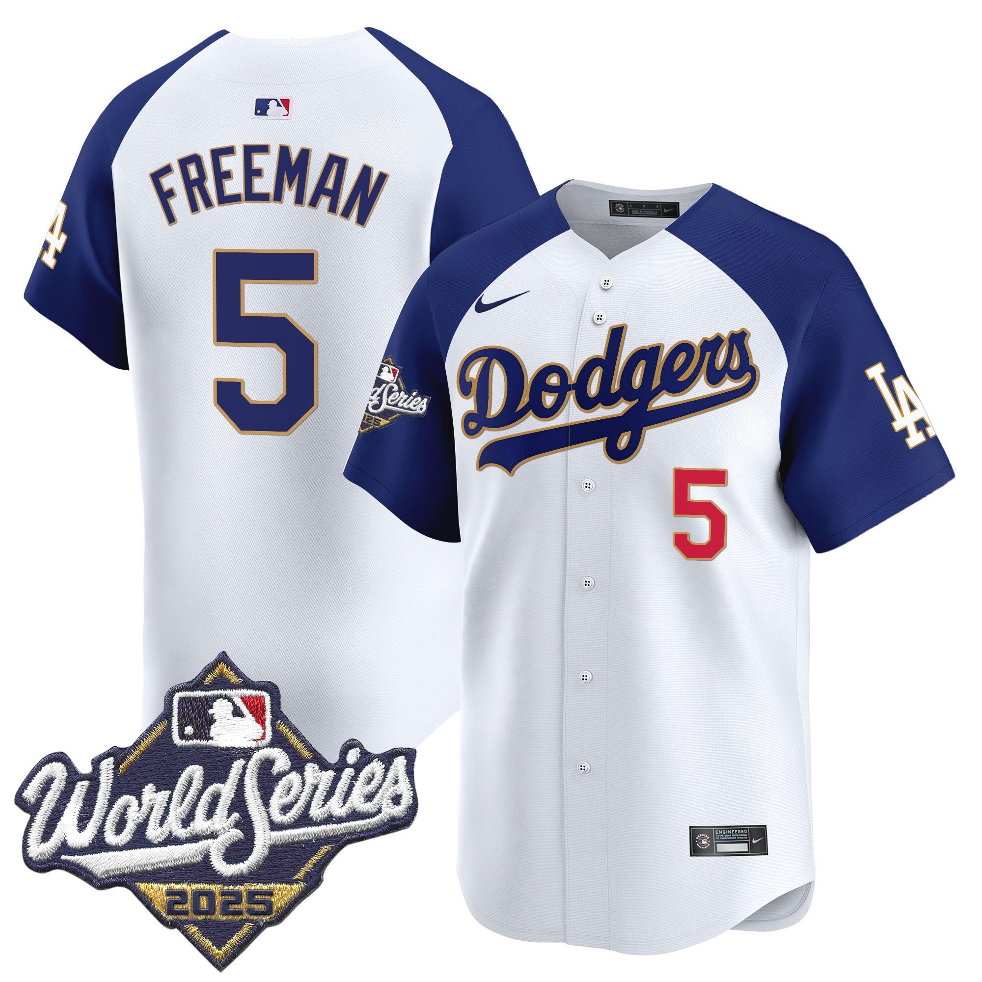 Men's Dodgers 2025 World Series Gold Trim Vapor Premier Limited Jersey - All Stitched - Image 47