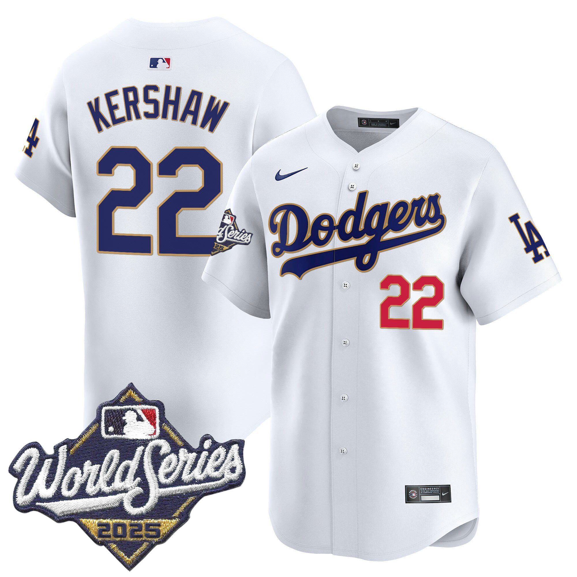 Men's Dodgers 2025 World Series Gold Trim Vapor Premier Limited Jersey - All Stitched - Image 31
