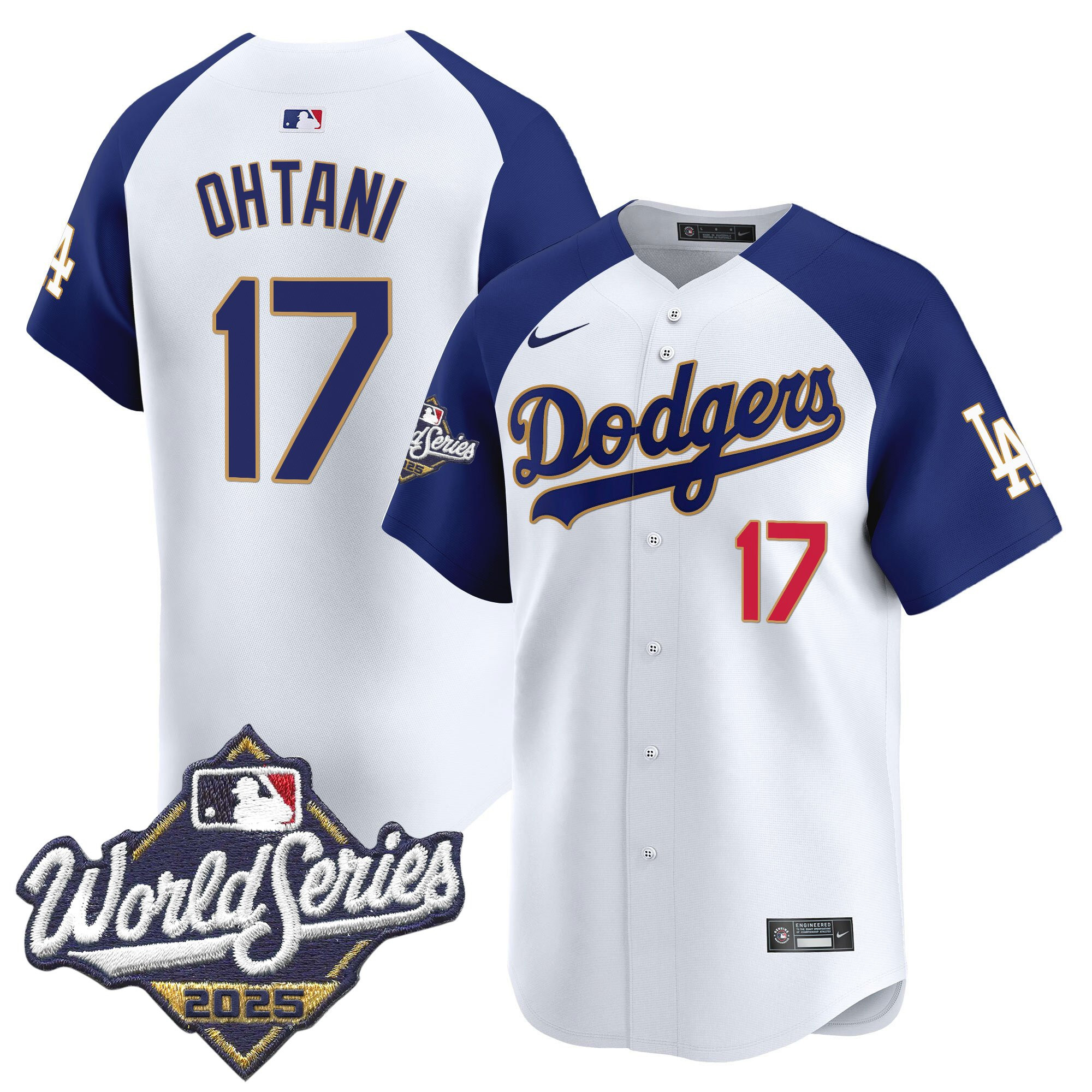 Men's Dodgers 2025 World Series Gold Trim Vapor Premier Limited Jersey - All Stitched - Image 45