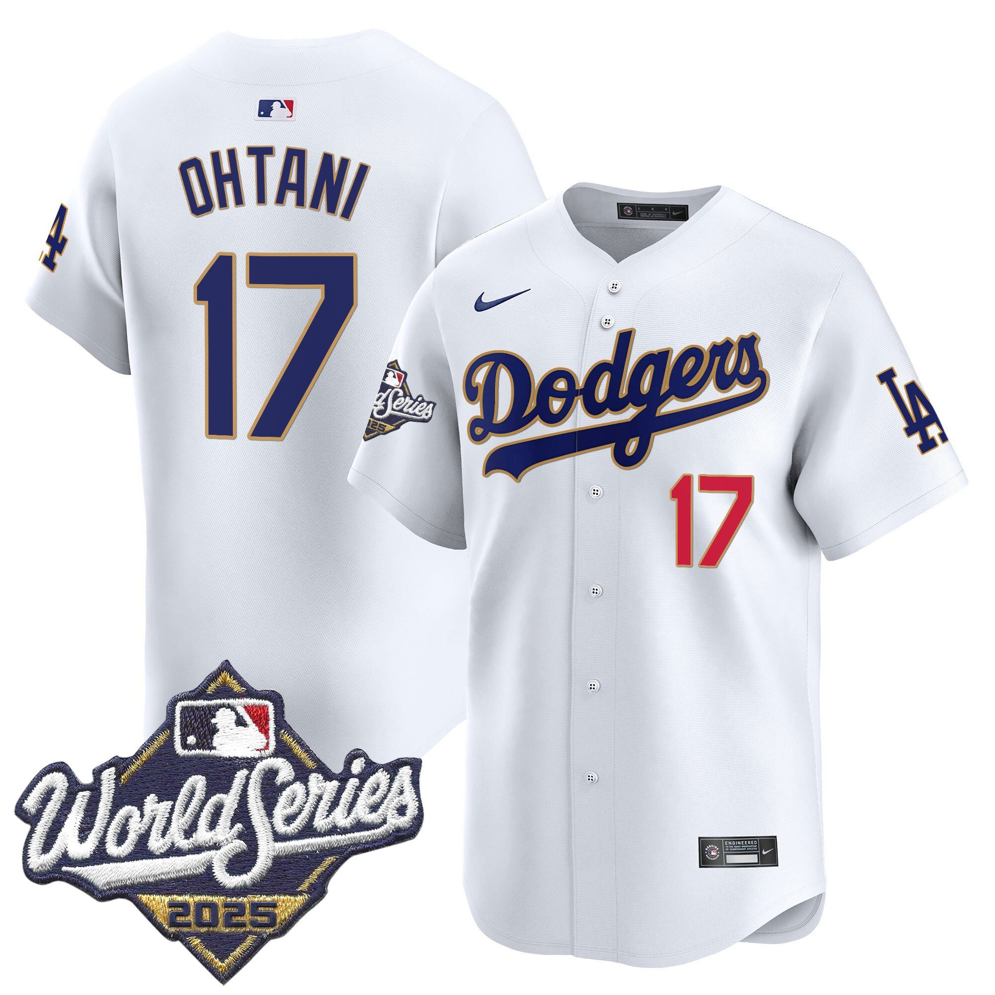 Men's Dodgers 2025 World Series Gold Trim Vapor Premier Limited Jersey - All Stitched - Image 23