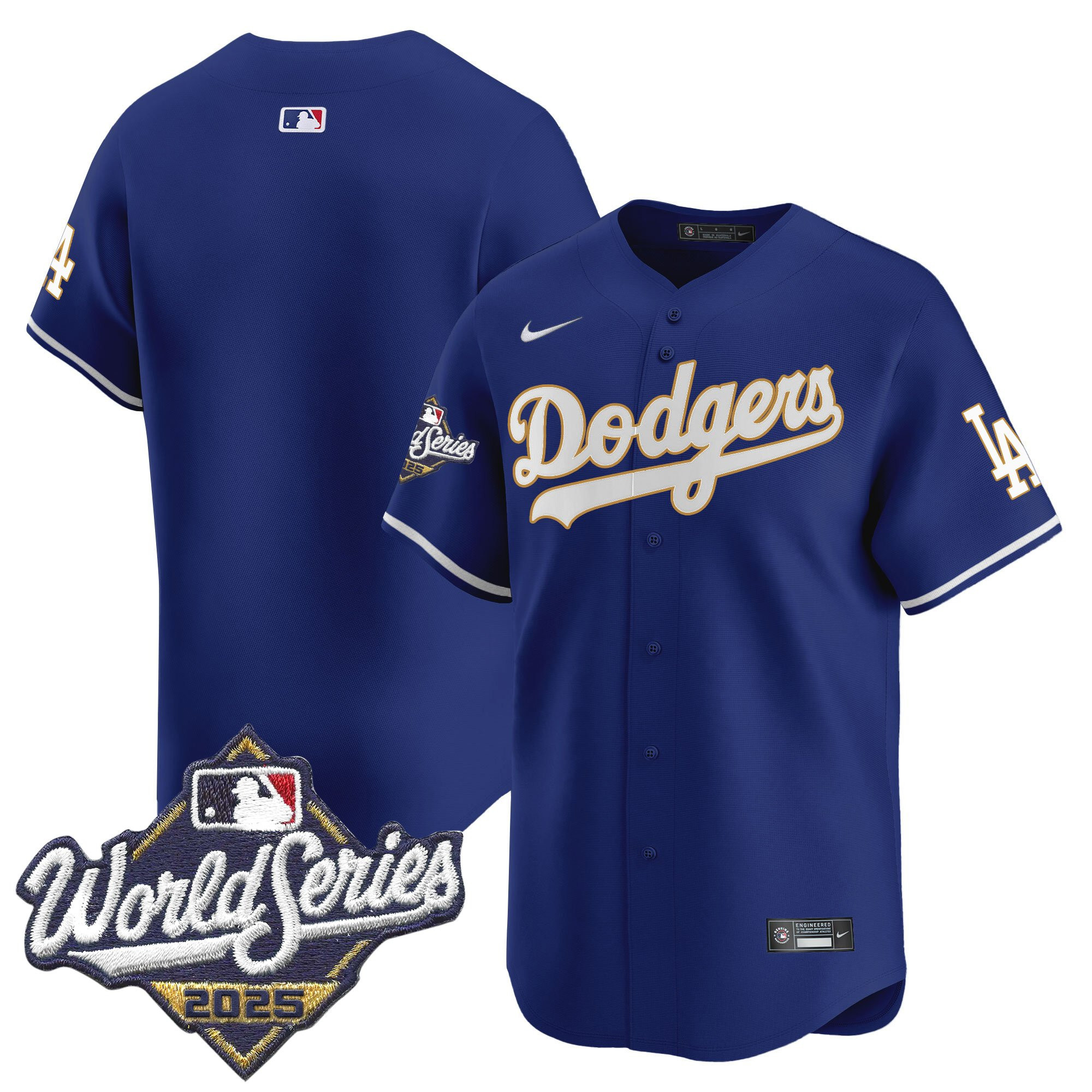 Men's Dodgers 2025 World Series Gold Trim Vapor Premier Limited Jersey - All Stitched - Image 44