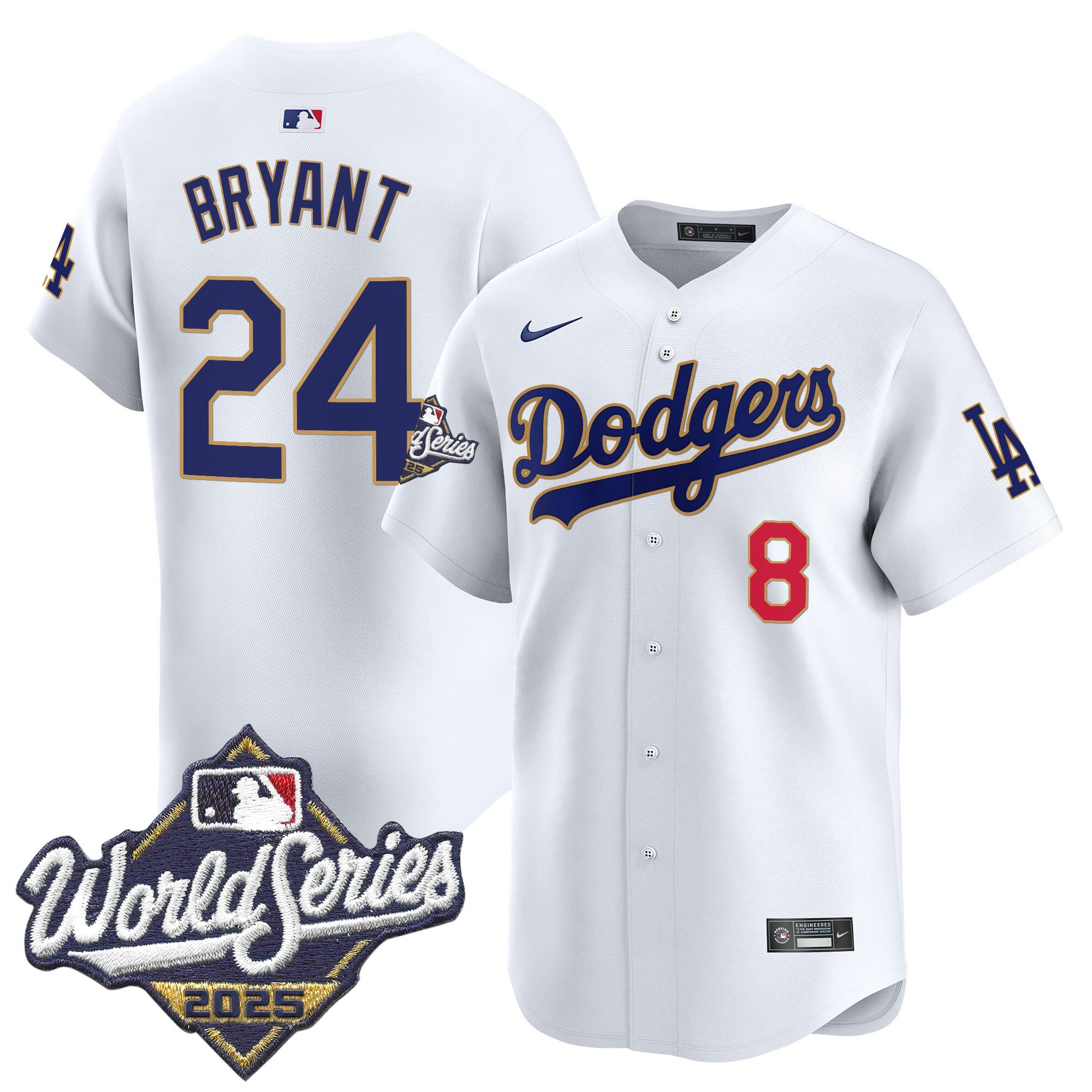 Men's Dodgers 2025 World Series Gold Trim Vapor Premier Limited Jersey - All Stitched - Image 28