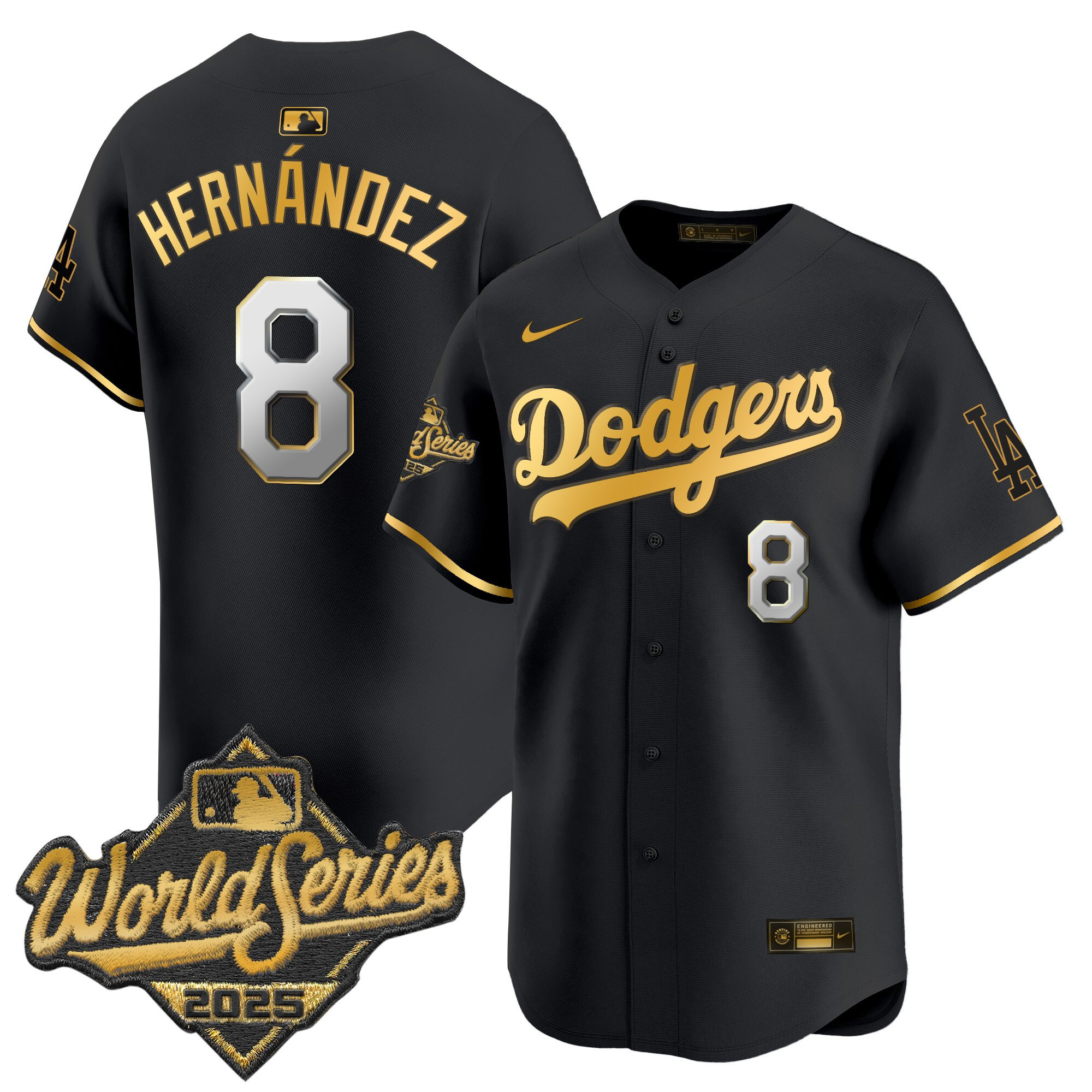 Men's Dodgers 2025 World Series Gold Trim Vapor Premier Limited Jersey - All Stitched - Image 19