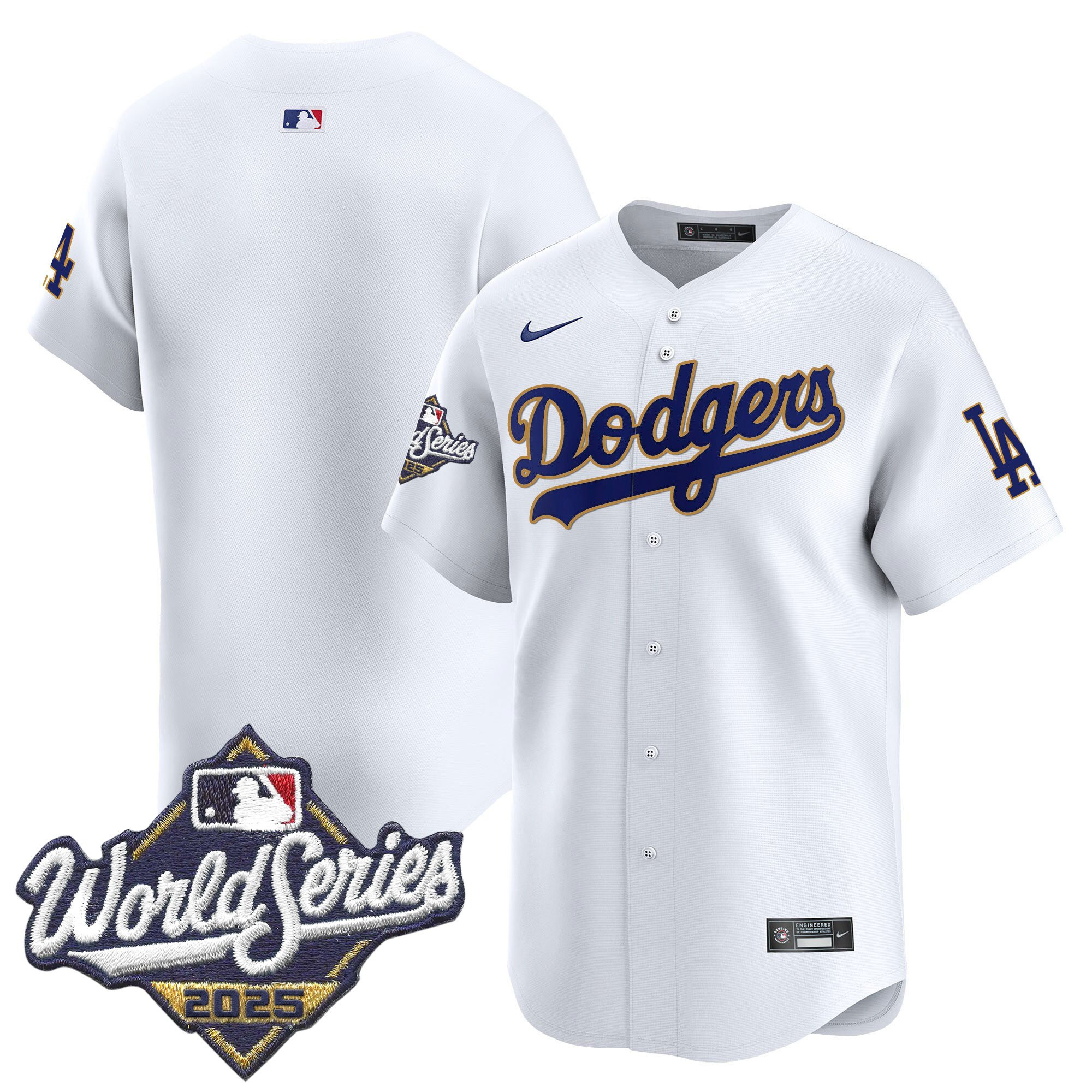 Men's Dodgers 2025 World Series Gold Trim Vapor Premier Limited Jersey - All Stitched - Image 33