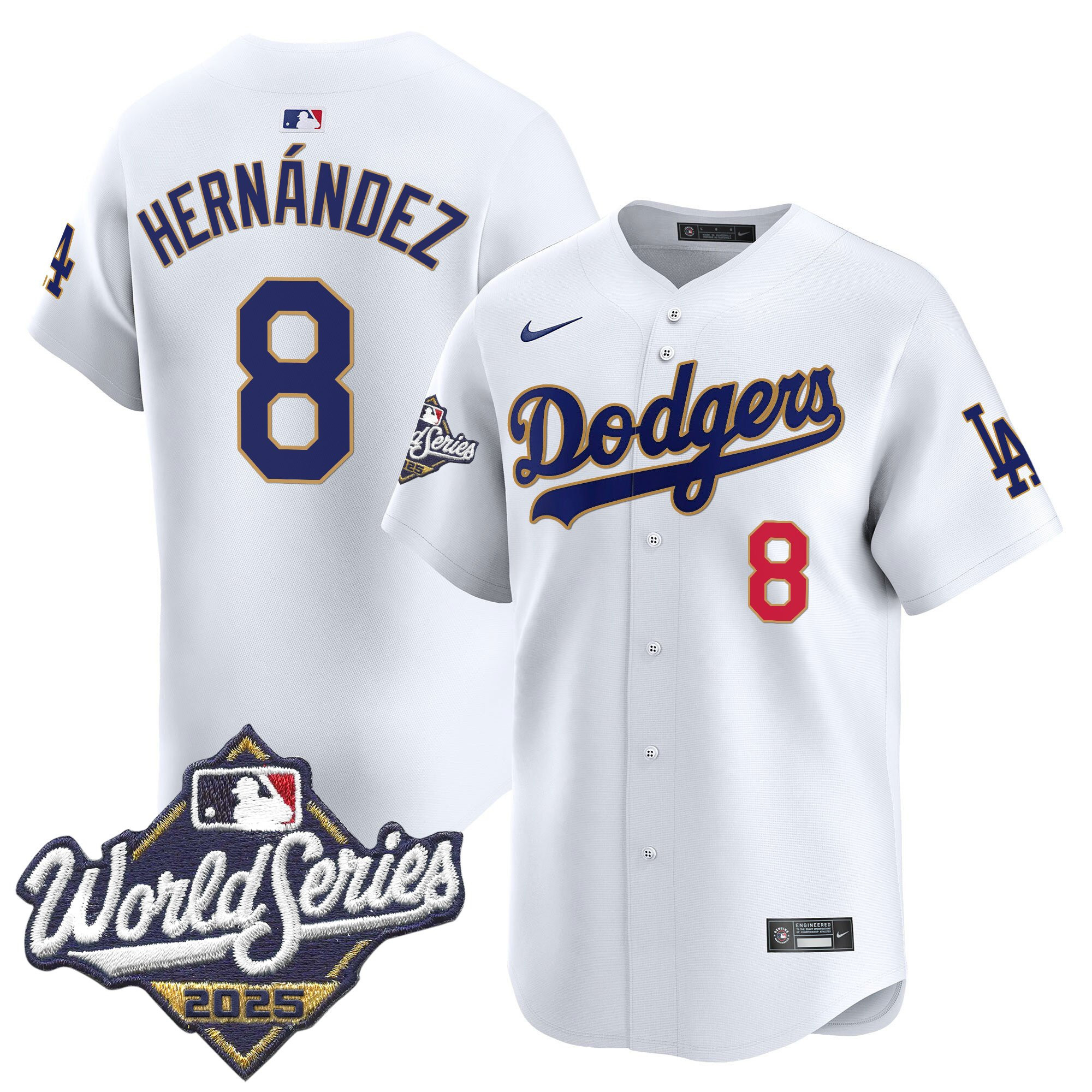 Men's Dodgers 2025 World Series Gold Trim Vapor Premier Limited Jersey - All Stitched - Image 30