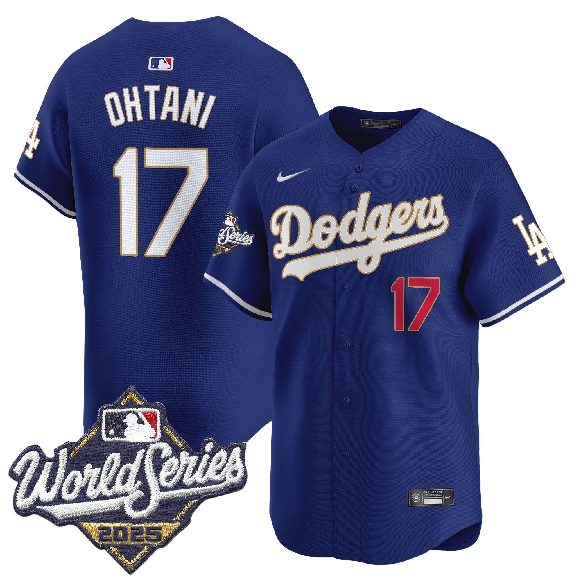 Men's Dodgers 2025 World Series Gold Trim Vapor Premier Limited Jersey - All Stitched - Image 34