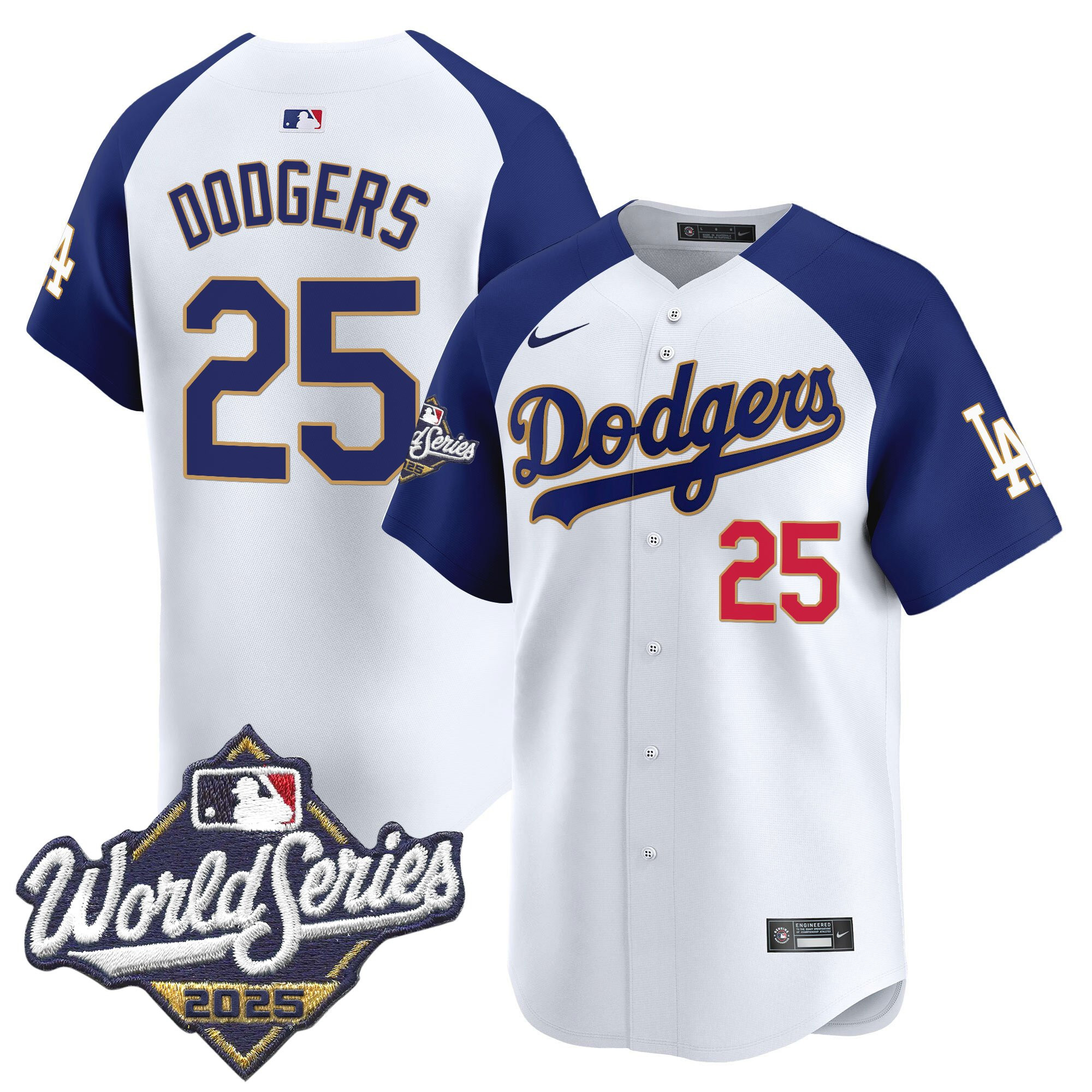 Men's Dodgers 2025 World Series Gold Trim Vapor Premier Limited Jersey - All Stitched - Image 54