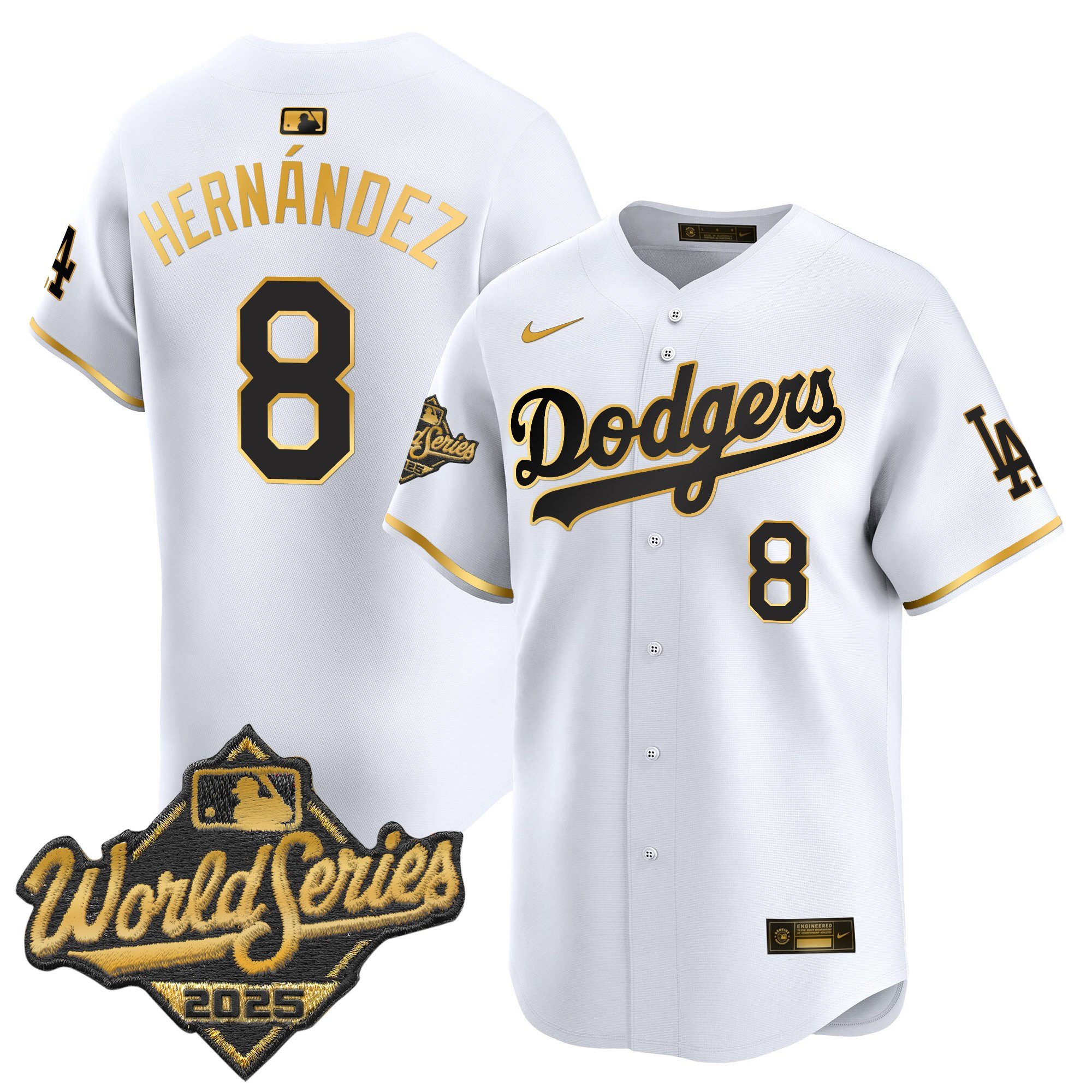 Men's Dodgers 2025 World Series Gold Trim Vapor Premier Limited Jersey - All Stitched - Image 8