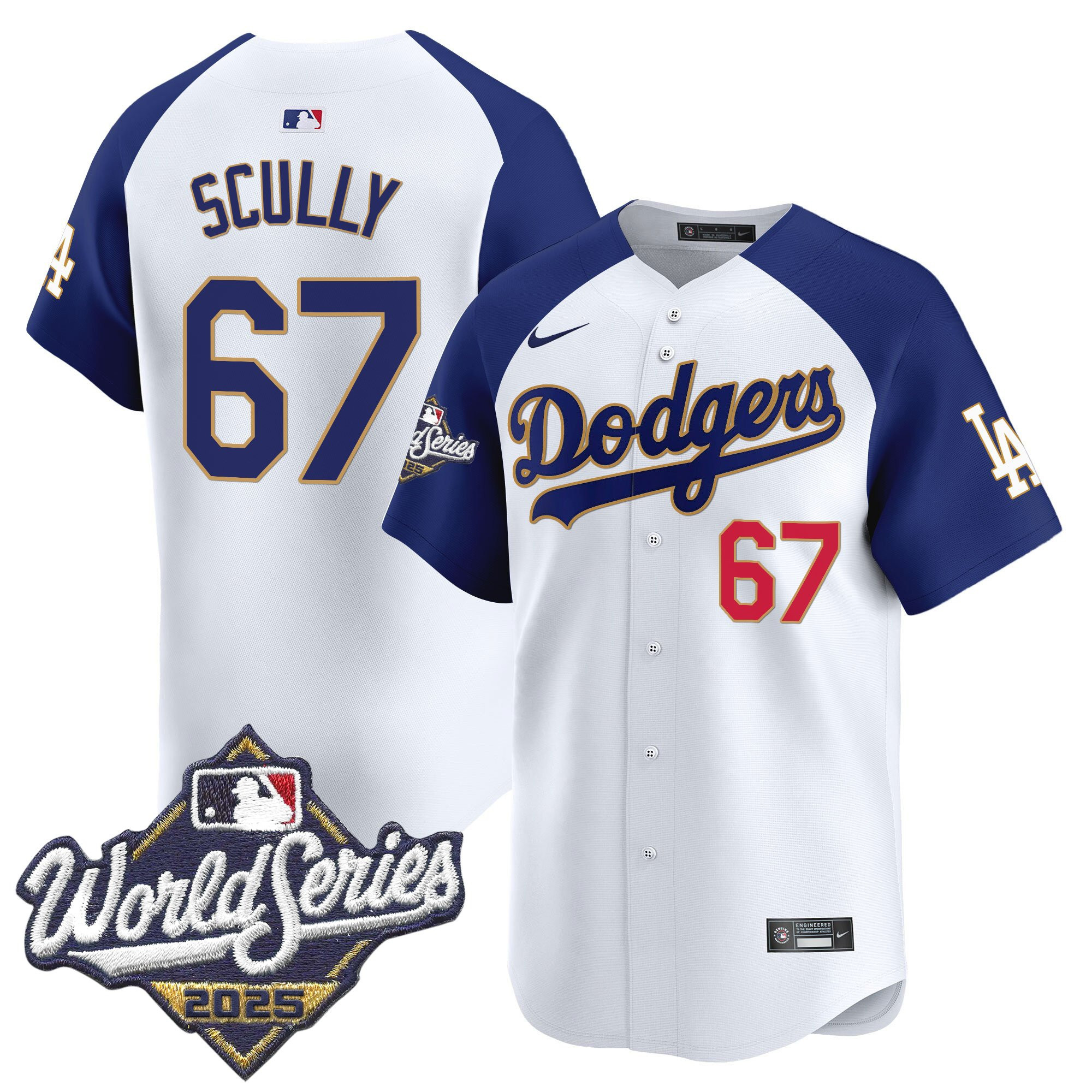 Men's Dodgers 2025 World Series Gold Trim Vapor Premier Limited Jersey - All Stitched - Image 51