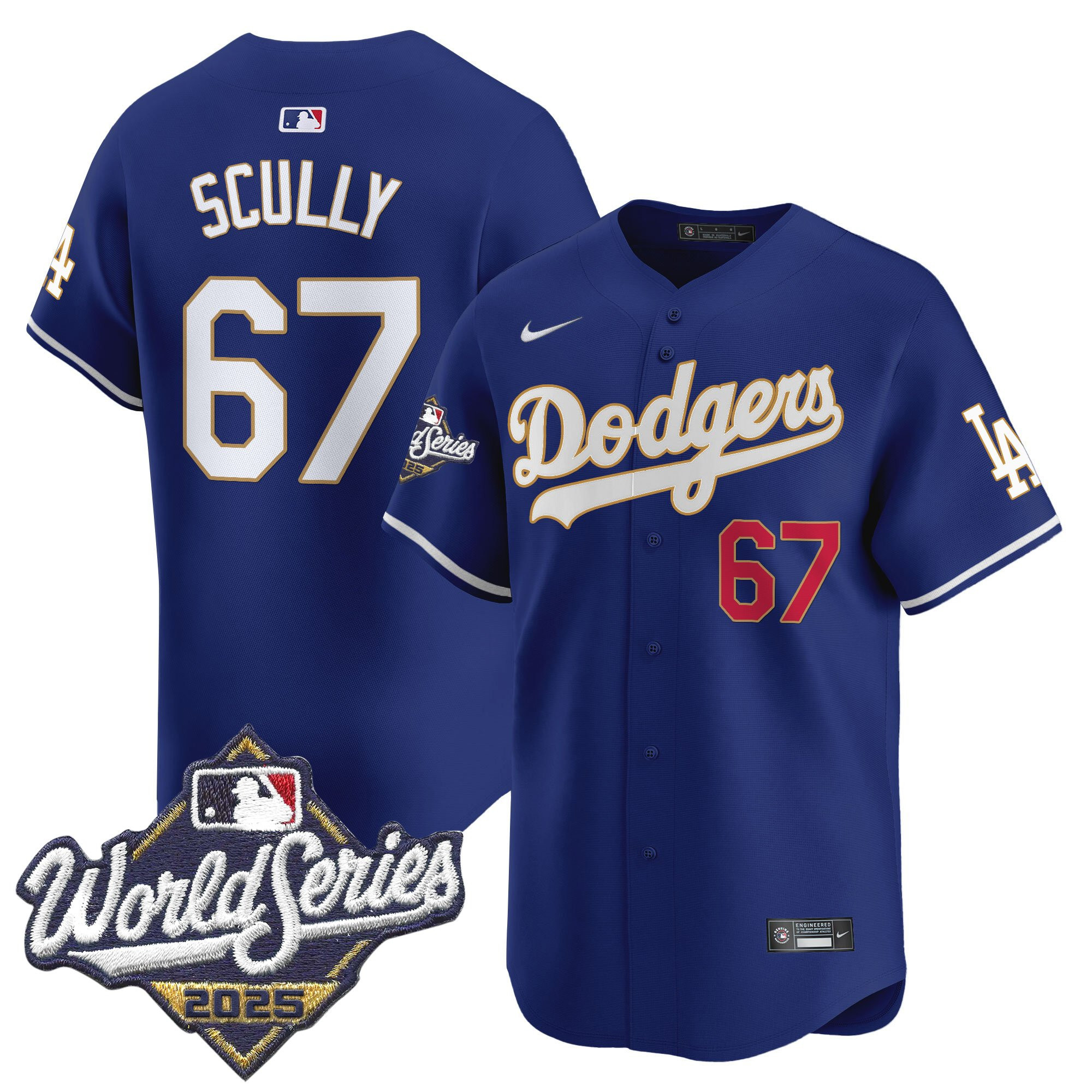 Men's Dodgers 2025 World Series Gold Trim Vapor Premier Limited Jersey - All Stitched - Image 40