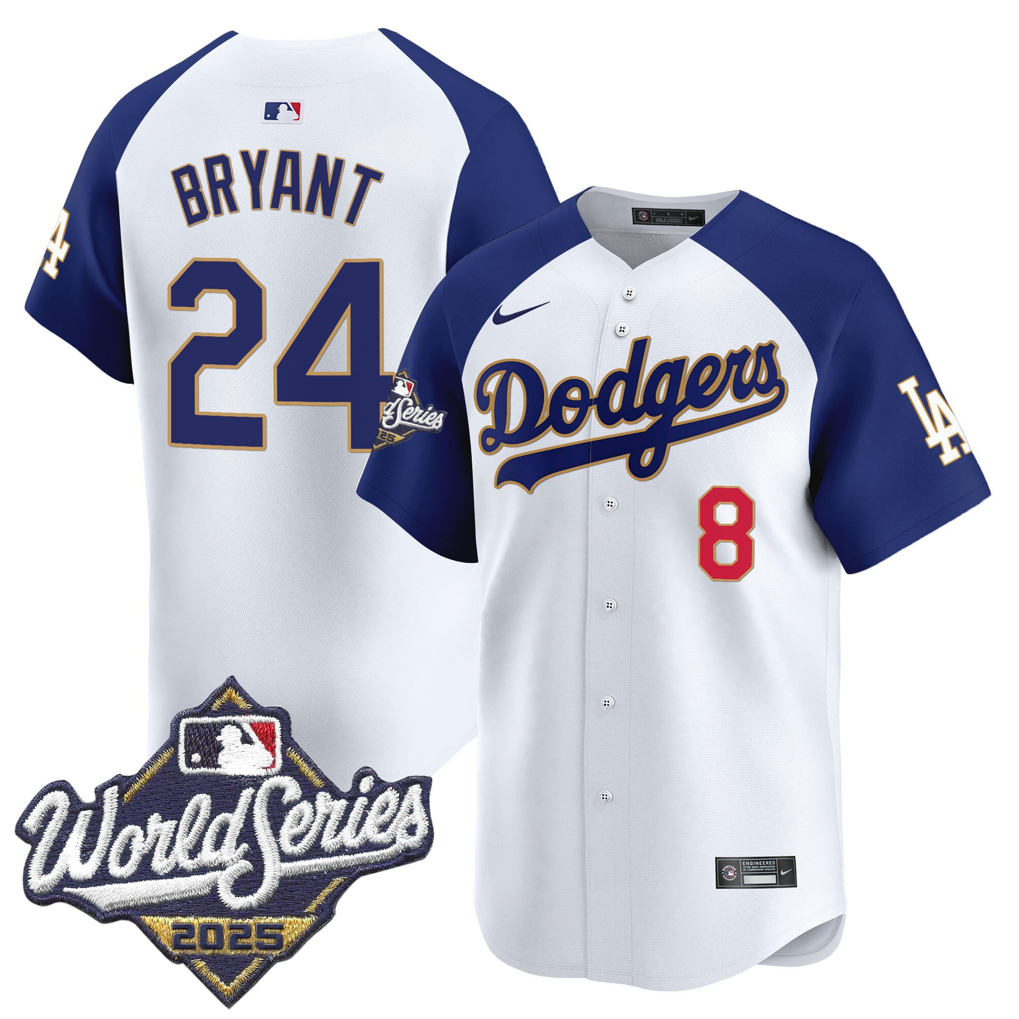 Men's Dodgers 2025 World Series Gold Trim Vapor Premier Limited Jersey - All Stitched - Image 50
