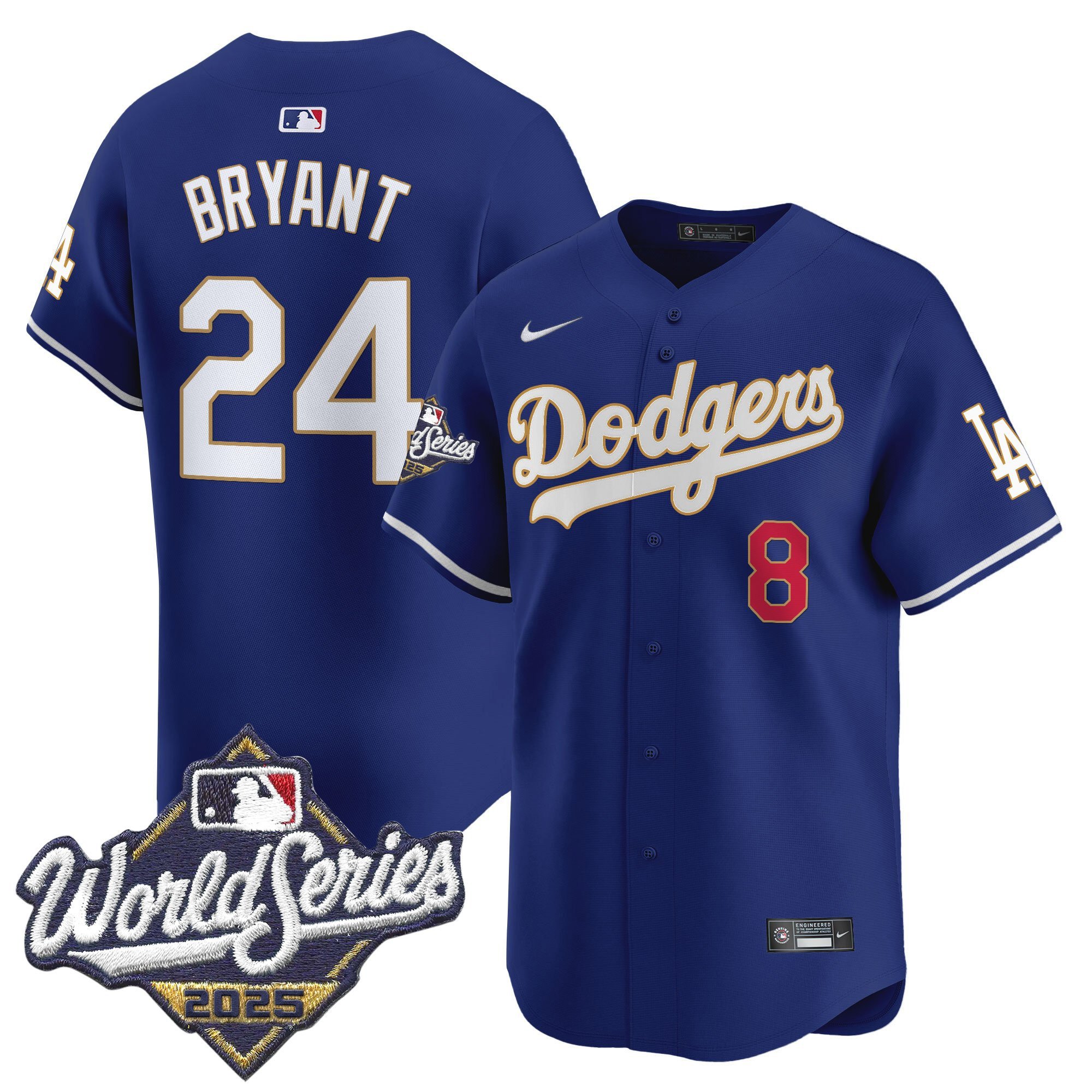 Men's Dodgers 2025 World Series Gold Trim Vapor Premier Limited Jersey - All Stitched - Image 39