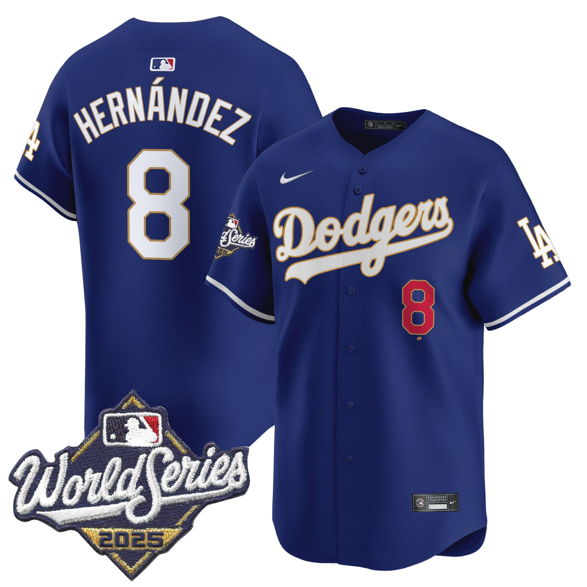 Men's Dodgers 2025 World Series Gold Trim Vapor Premier Limited Jersey - All Stitched - Image 41