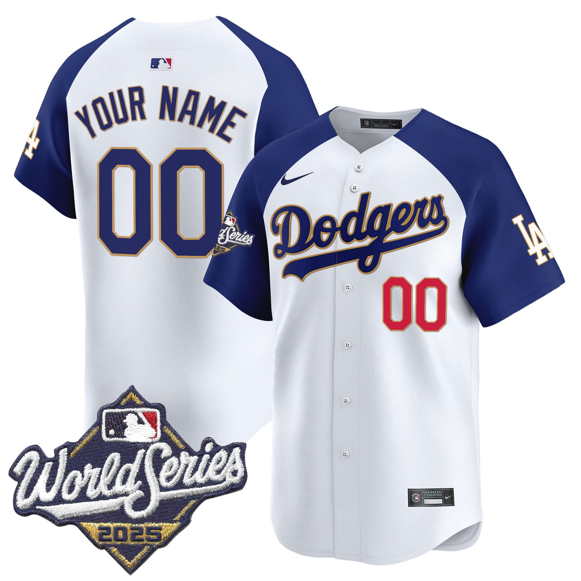 Dodgers 2025 World Series Gold Trim Vapor Premier Limited Custom Jersey - All Stitched - Image 5