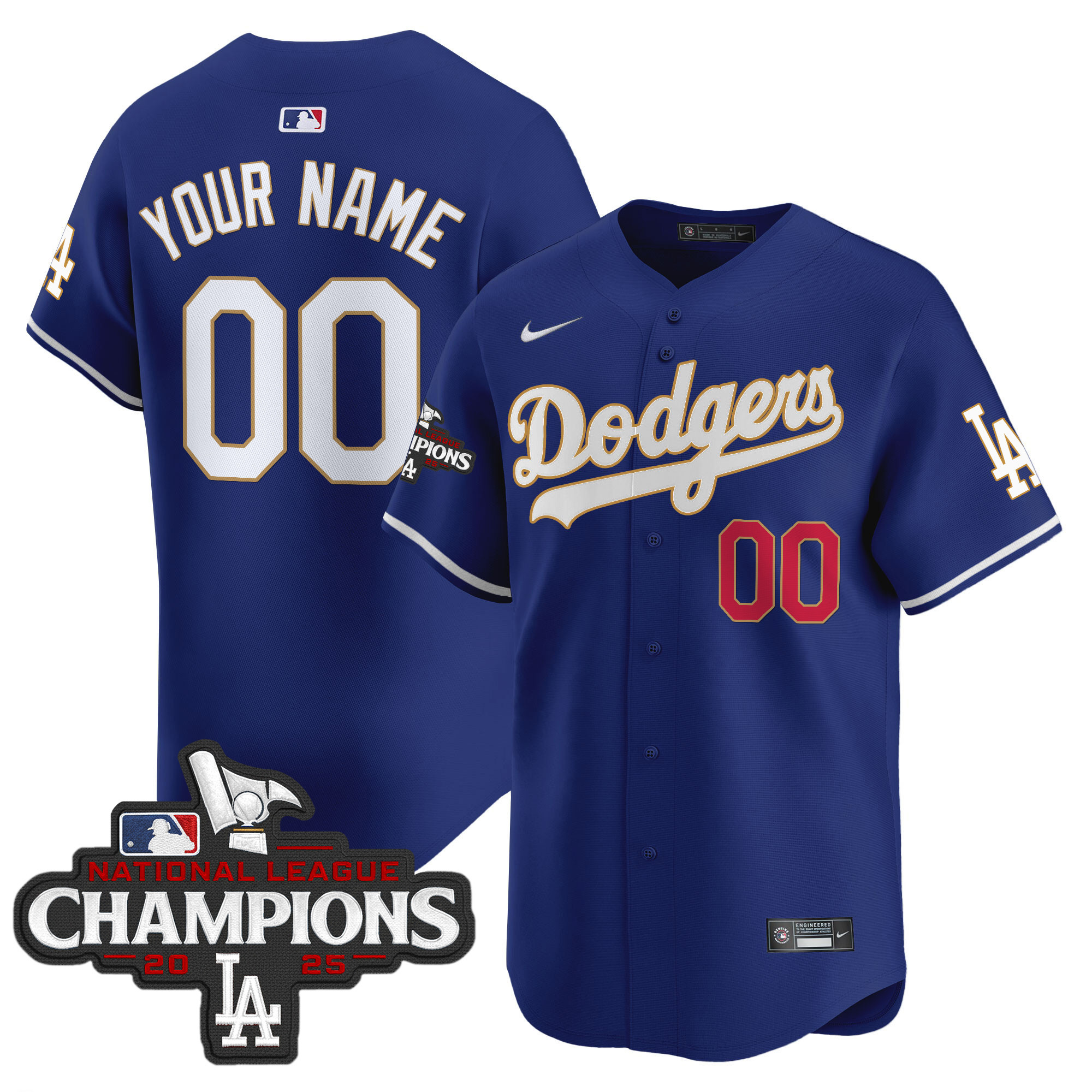 Dodgers 2025 National League Champions Vapor Premier Limited Custom Jersey - All Stitched - Image 4