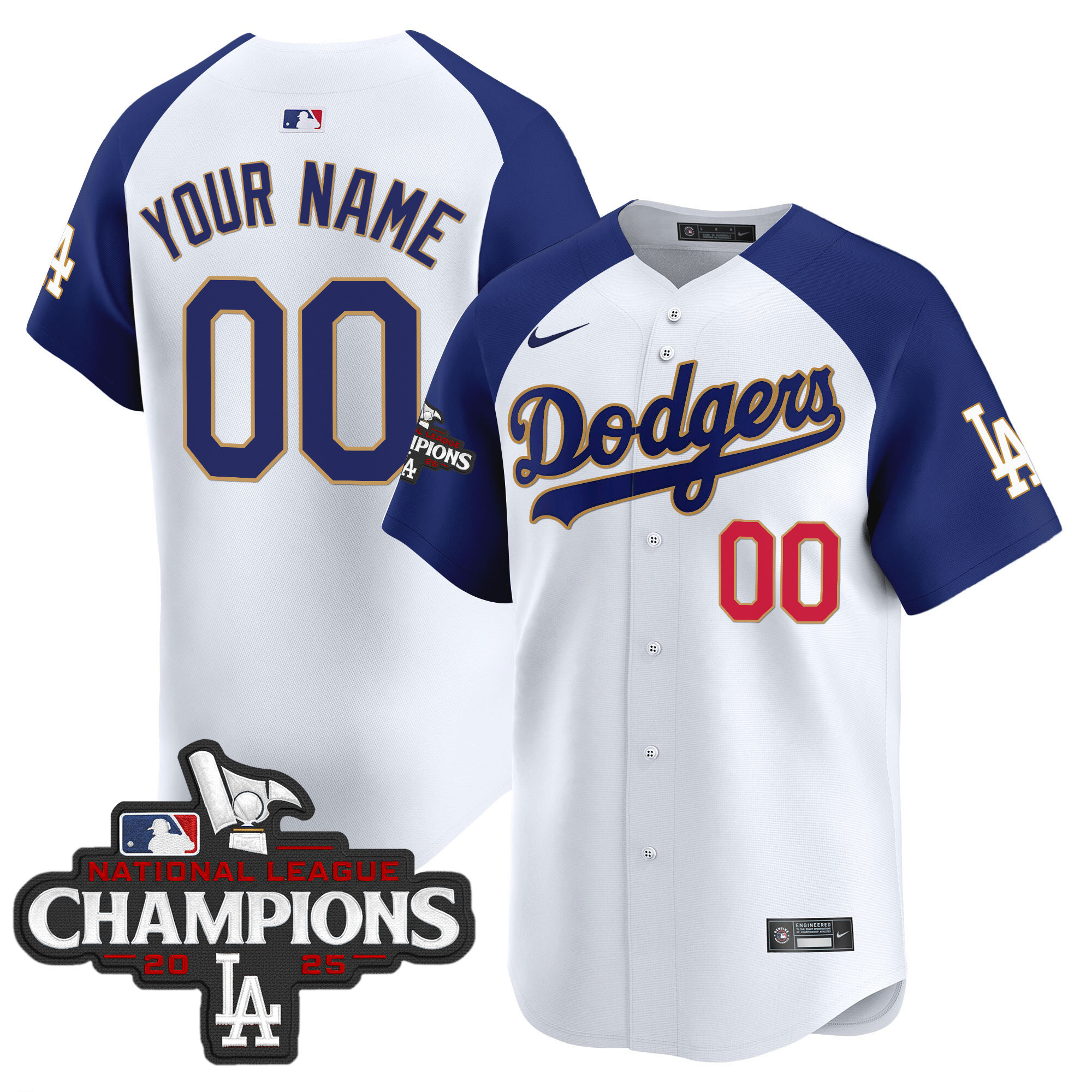 Dodgers 2025 National League Champions Vapor Premier Limited Custom Jersey - All Stitched - Image 5